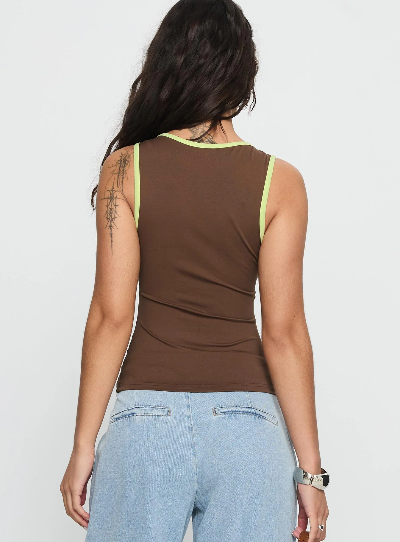 71 Classics V Neck Top Brown - Image 4