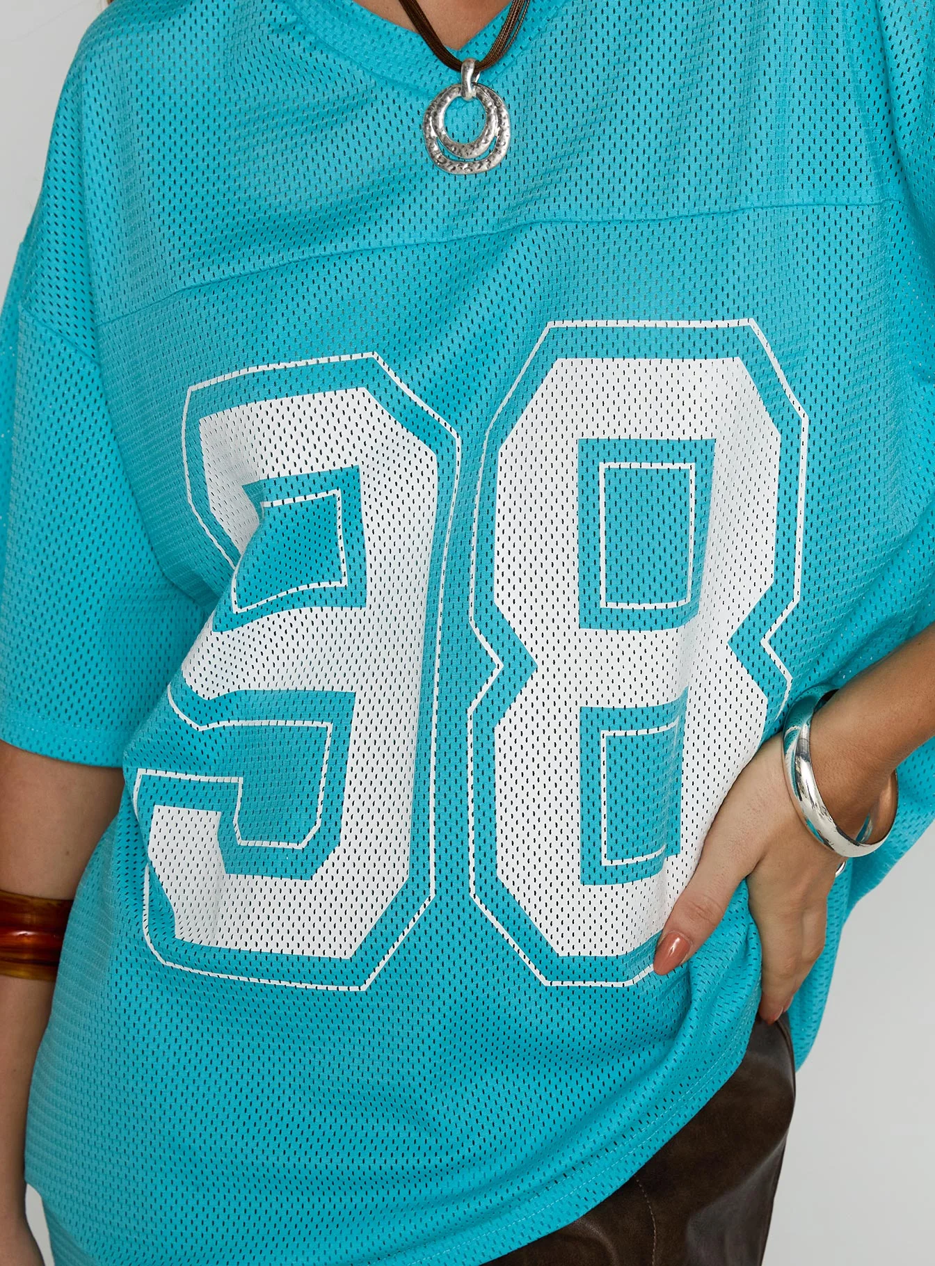 98 Sports Oversized Graphic Tee Blue - Image 5