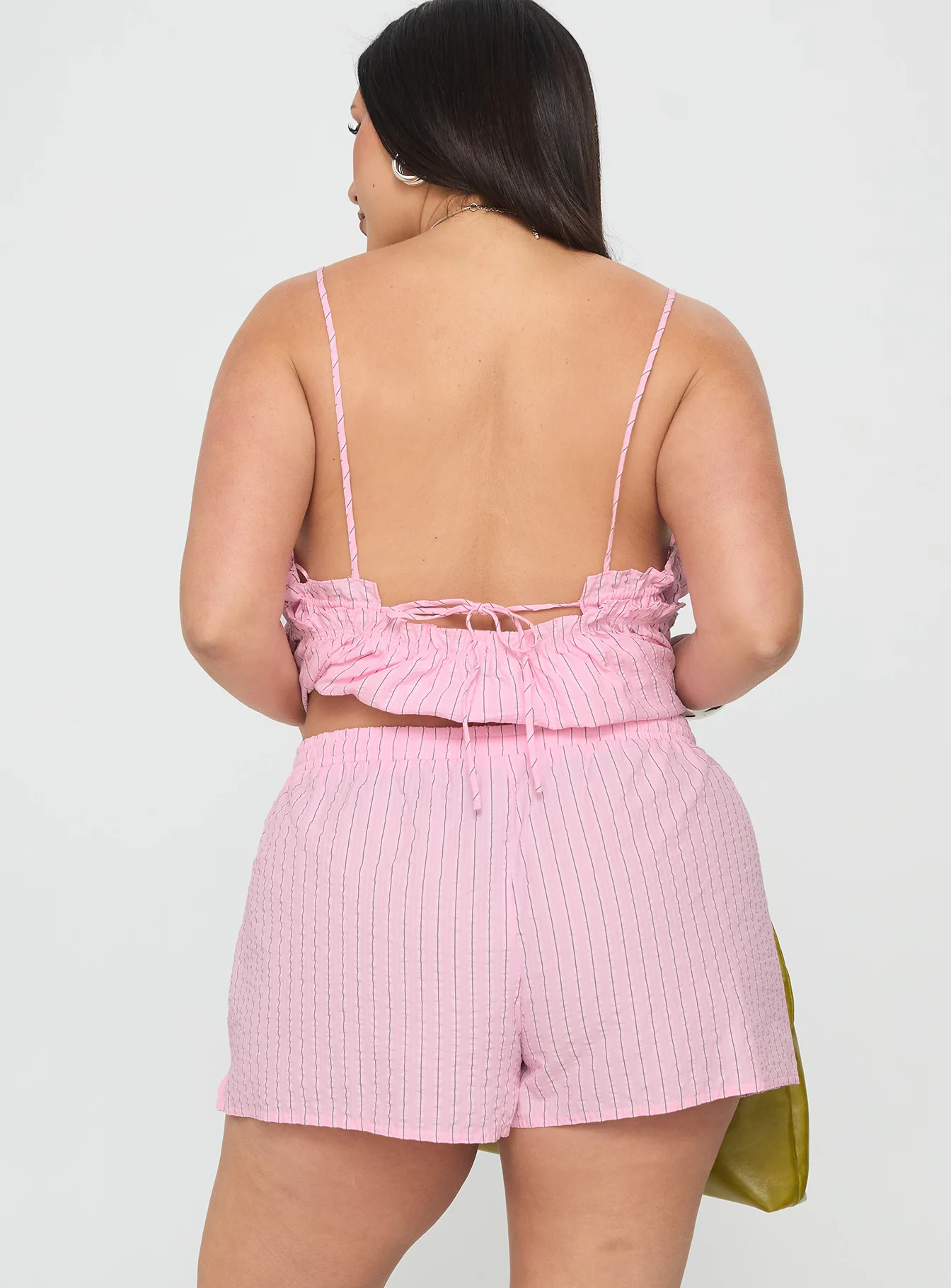 Abigayle Shorts Pink Stripe Curve - Image 5