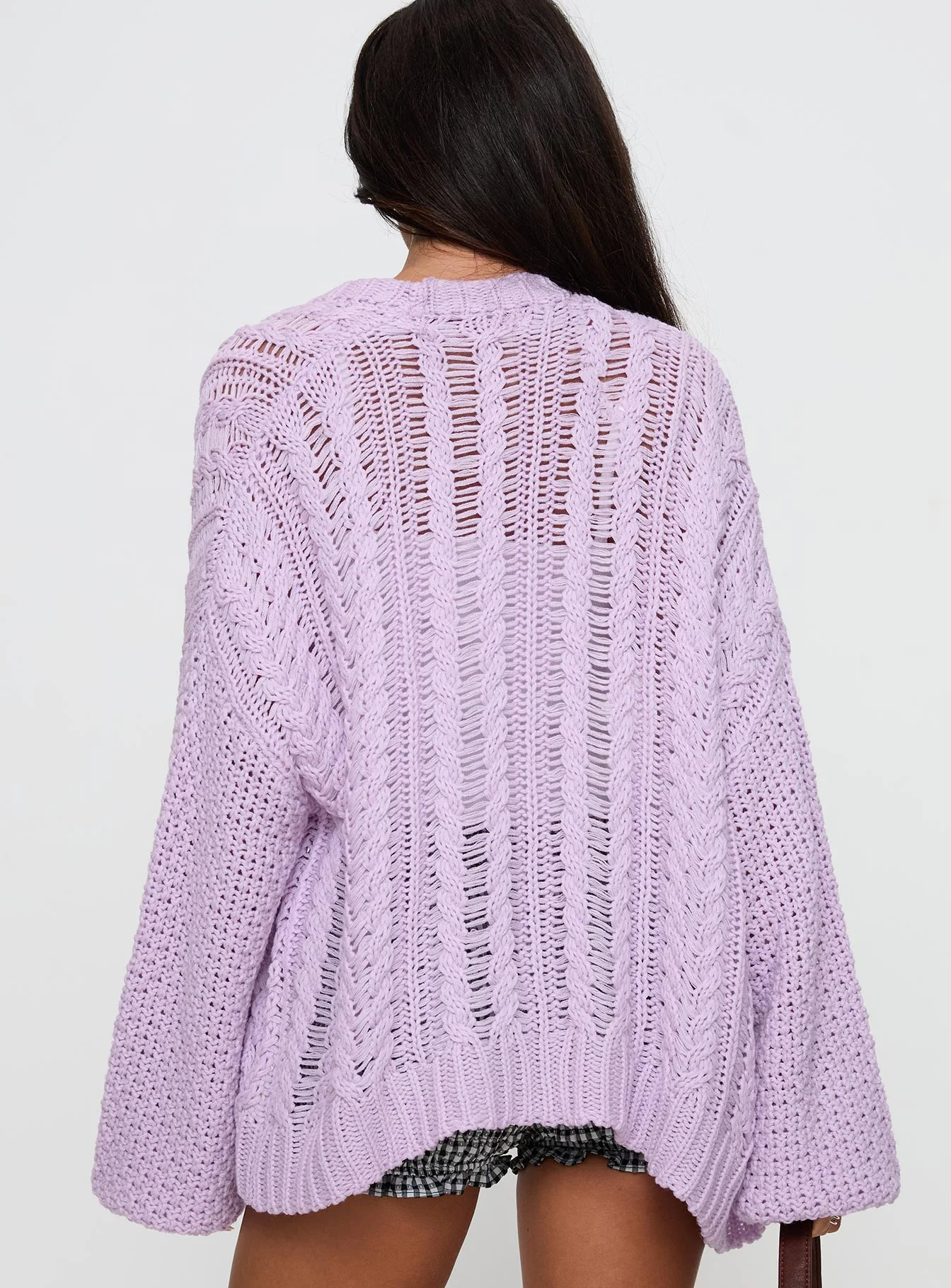 Abner Cable Cardigan Lilac - Image 5