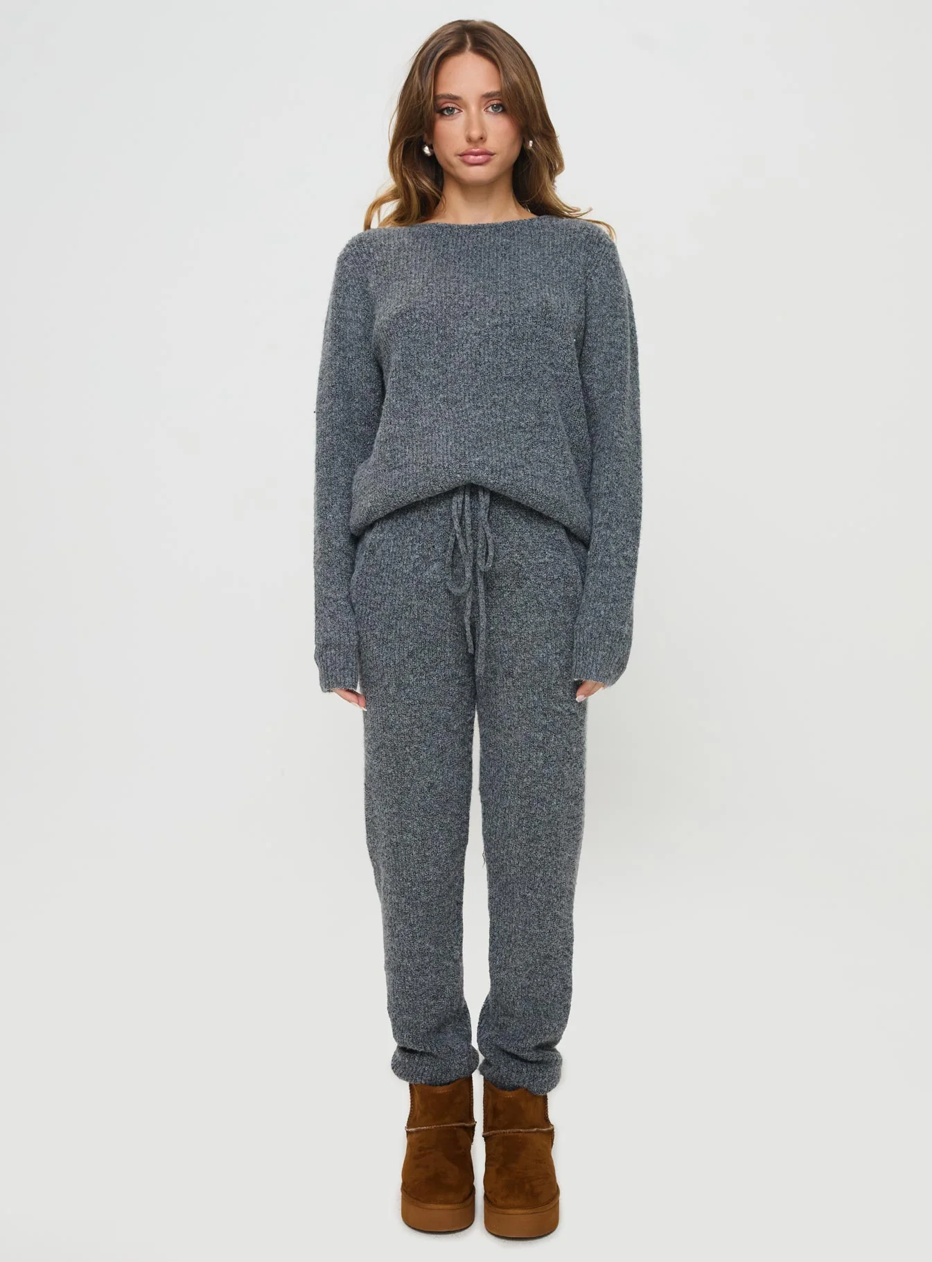 Abrams Rib Knit Crew Sweater Charcoal Marle - Image 7