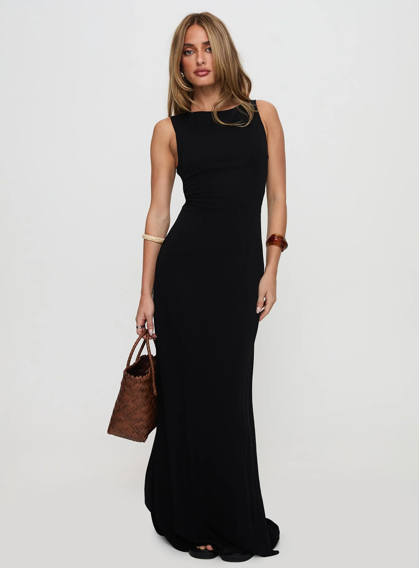 Ace Of Hearts Backless Maxi Dress Black Petite - Image 3