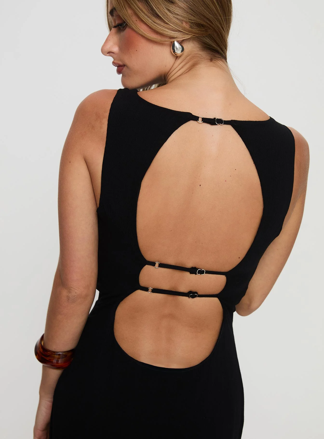 Ace Of Hearts Backless Maxi Dress Black Petite - Image 7