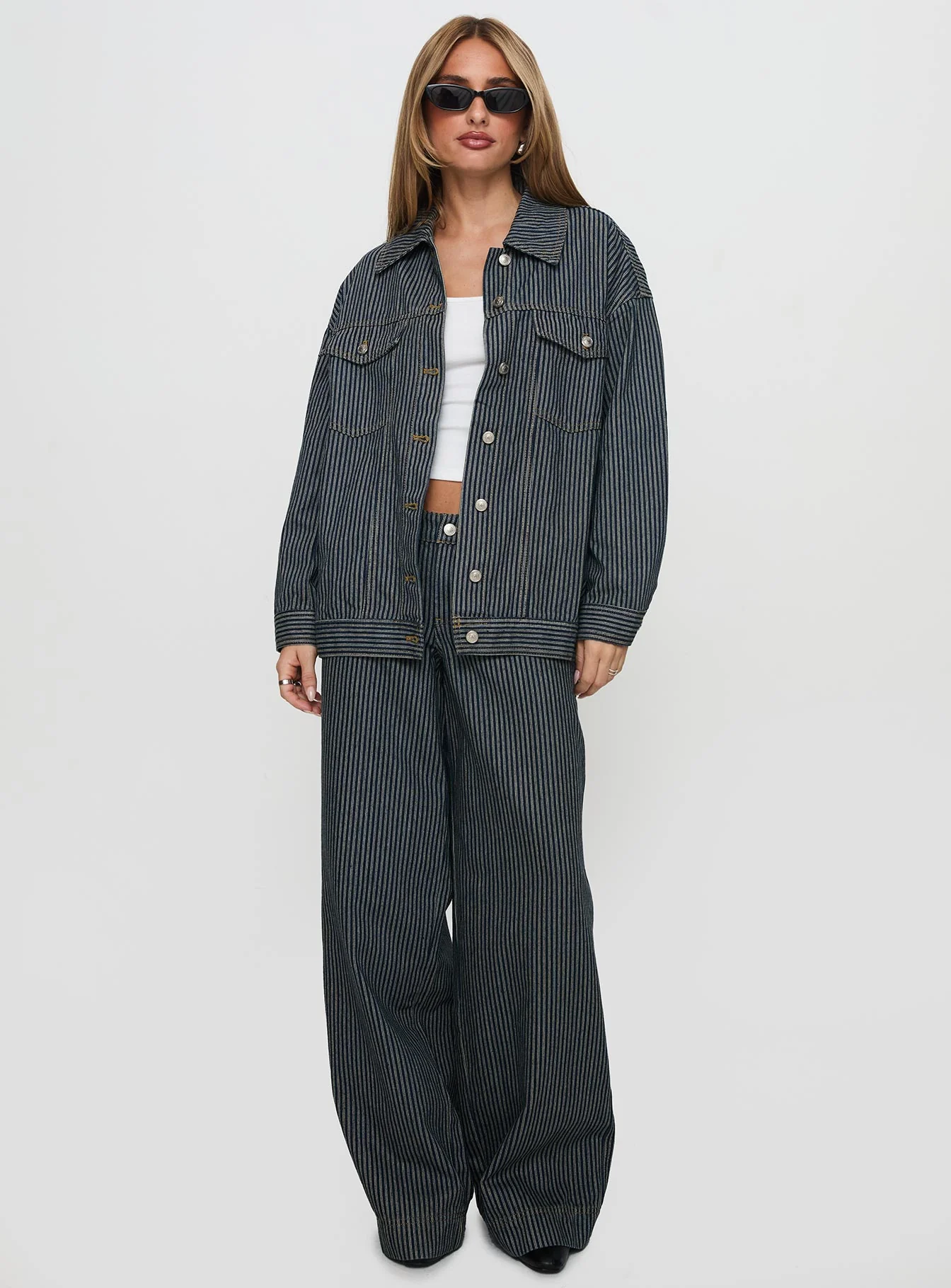 Actually Invested Jacket Denim Stripe - Image 3
