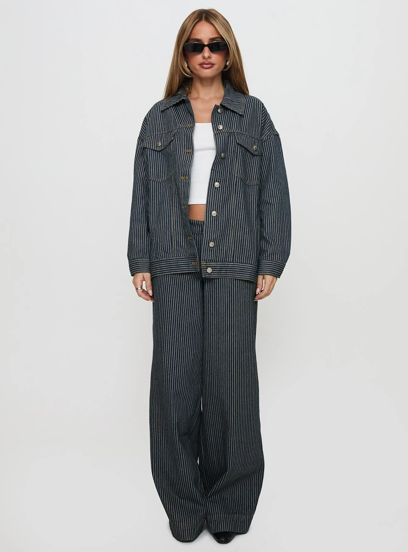 Actually Invested Jacket Denim Stripe - Image 7