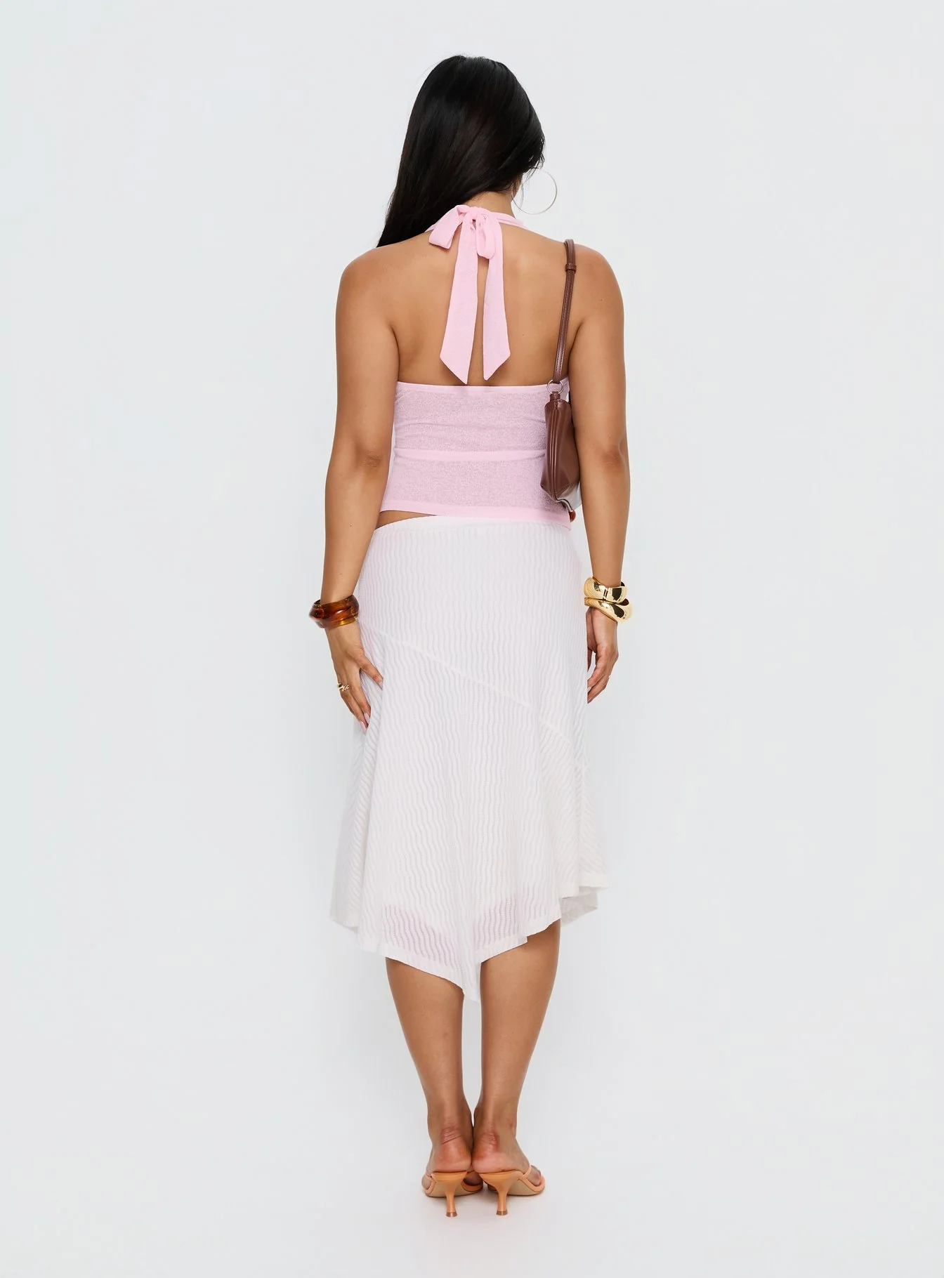 Adrea Asymmetrical Midi Skirt White - Image 5