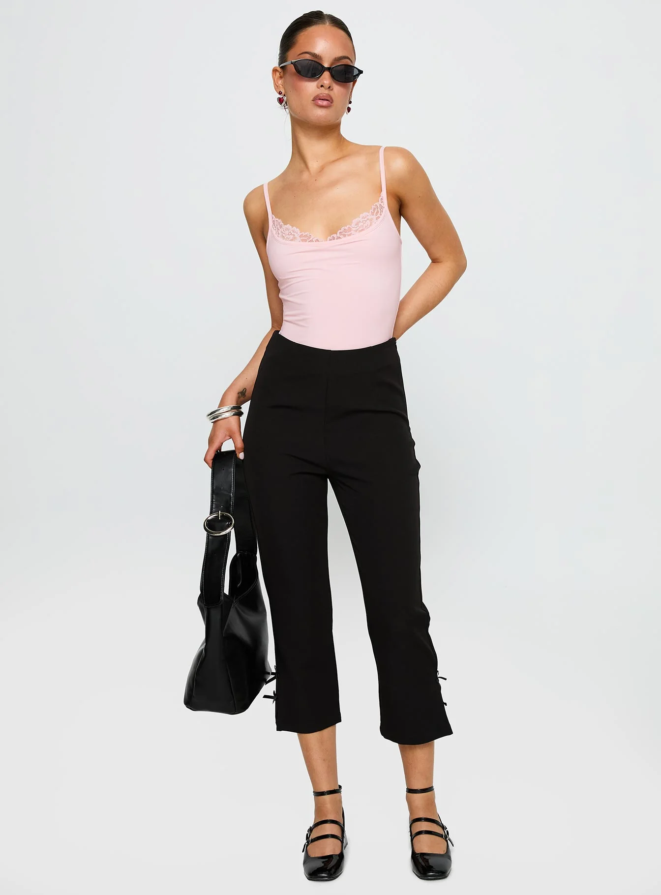 Aetherial Lace Detail Bodysuit Pink - Image 2