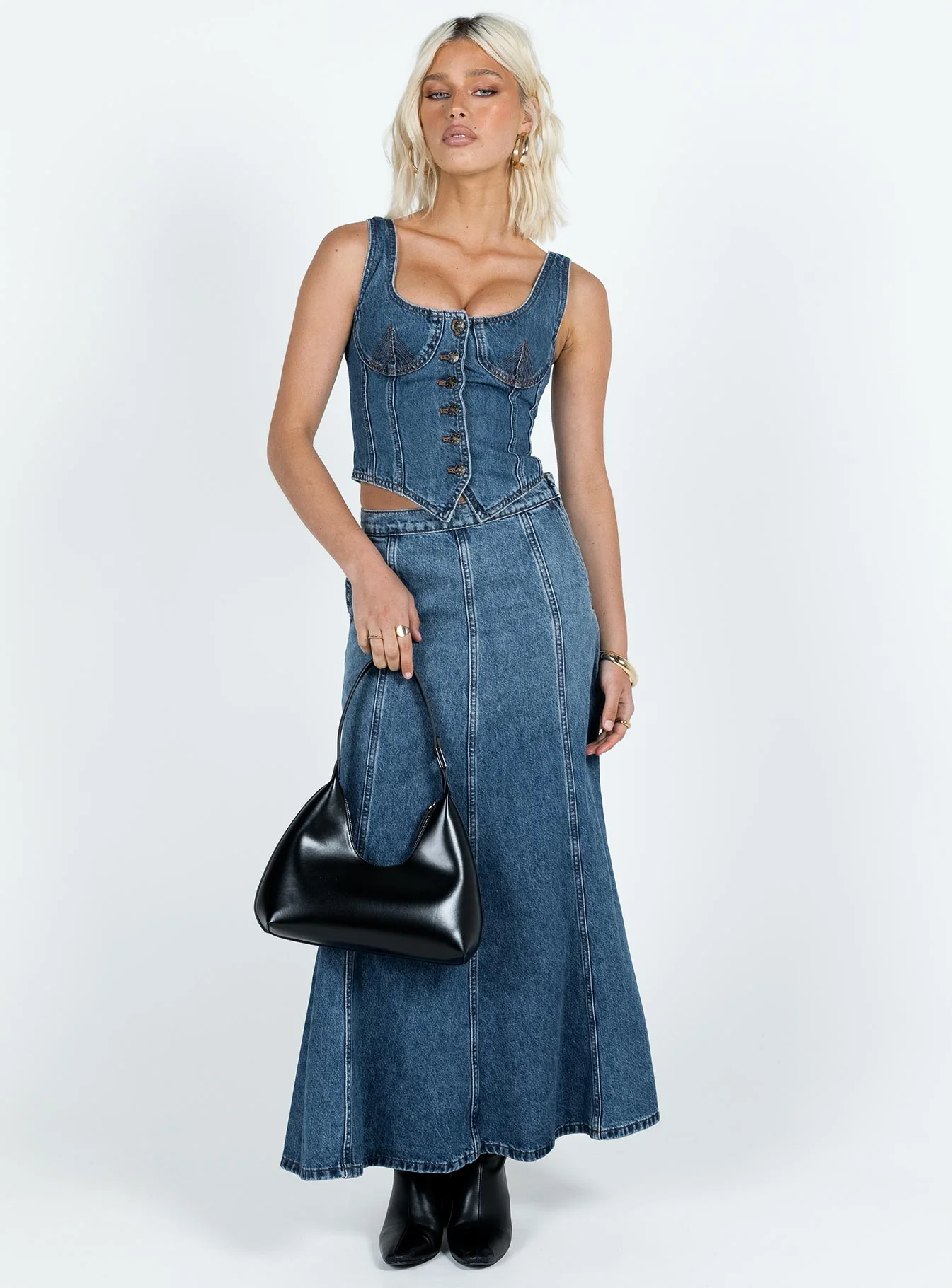 After Hours Corset Top Denim - Image 5