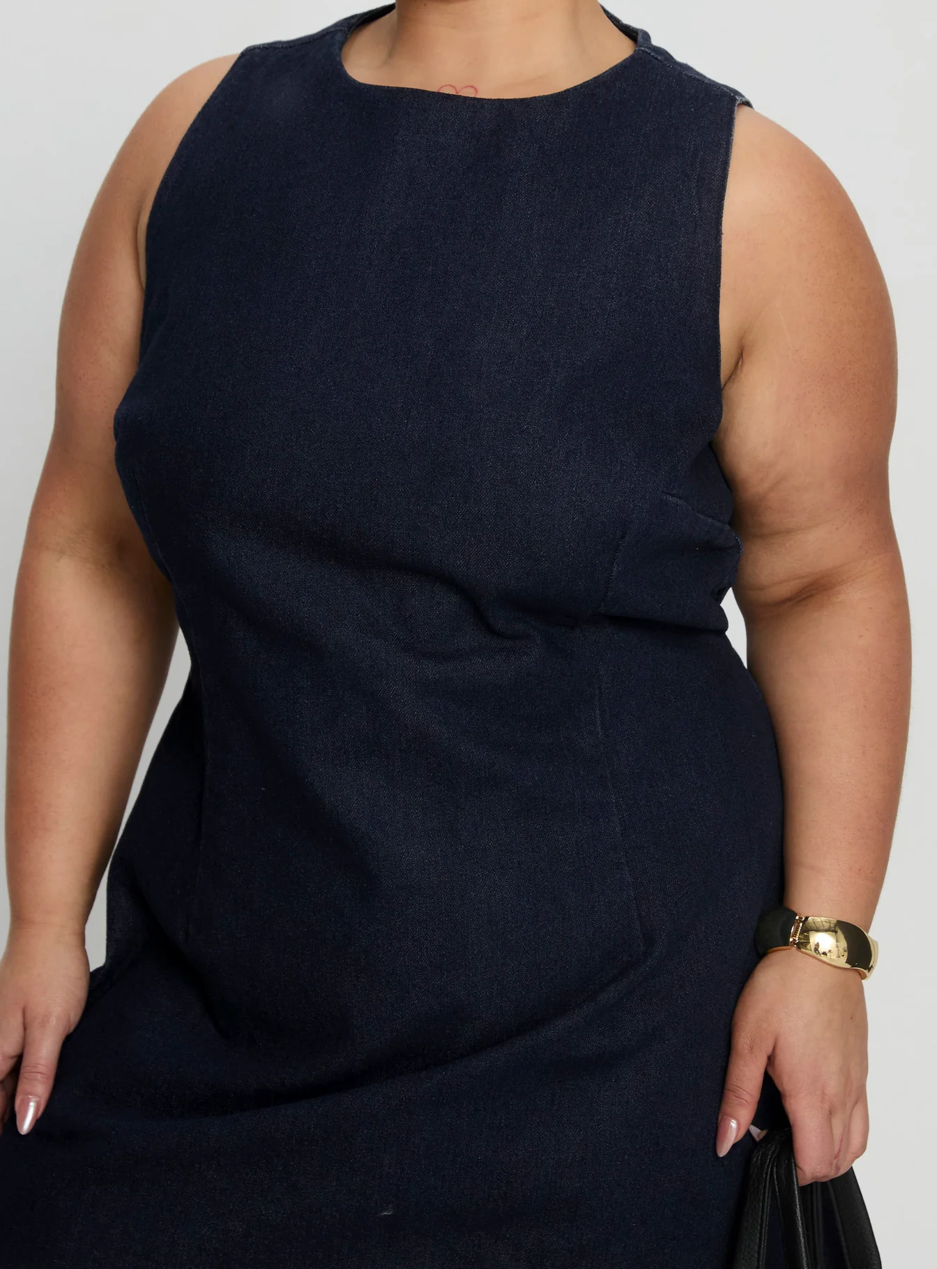Ainsleigh Shift Denim Playsuit Dark Wash Curve - Image 6