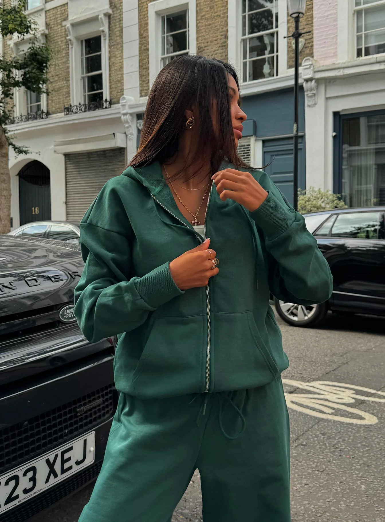 All Day Oversized Hoodie Green - Image 3