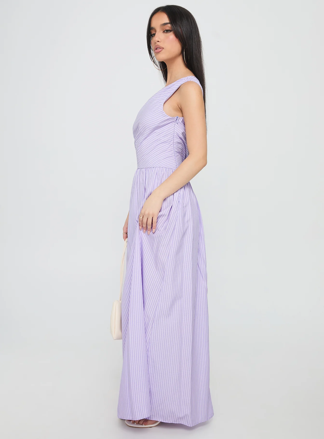 Allicia One Shoulder Maxi Dress Purple - Image 3