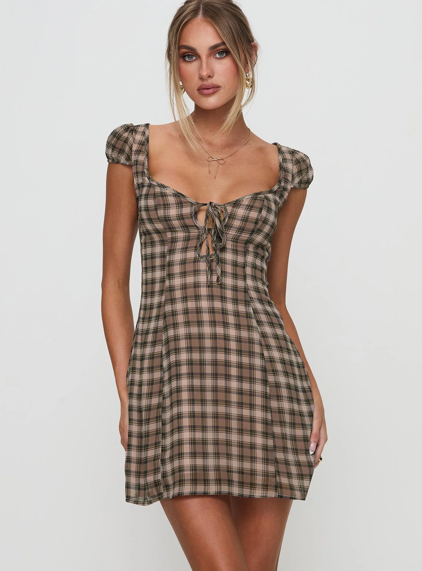 Alora Mini Dress Check Multi - Image 2