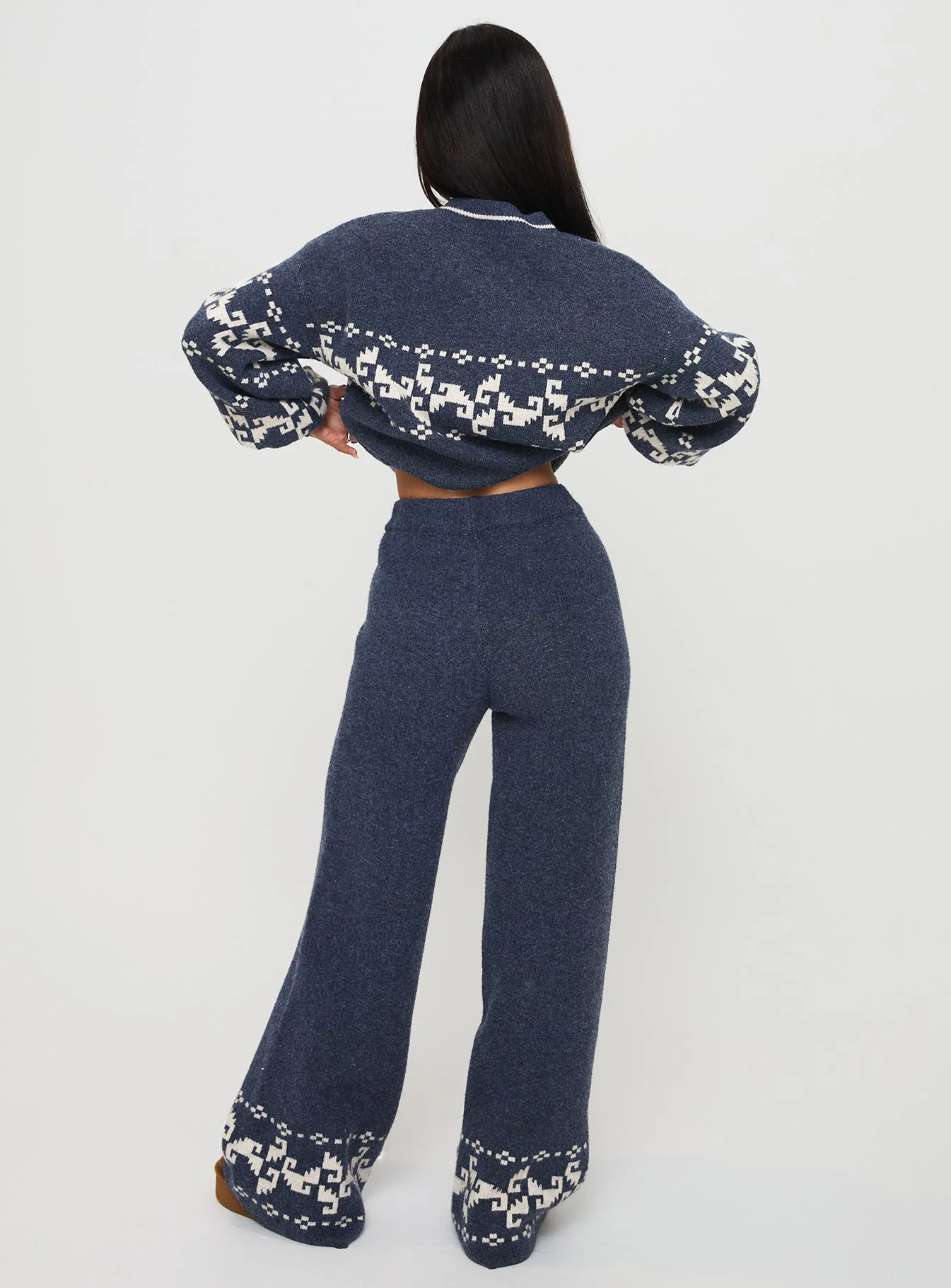 Alpine Knit Pants Navy / Cream - Image 5