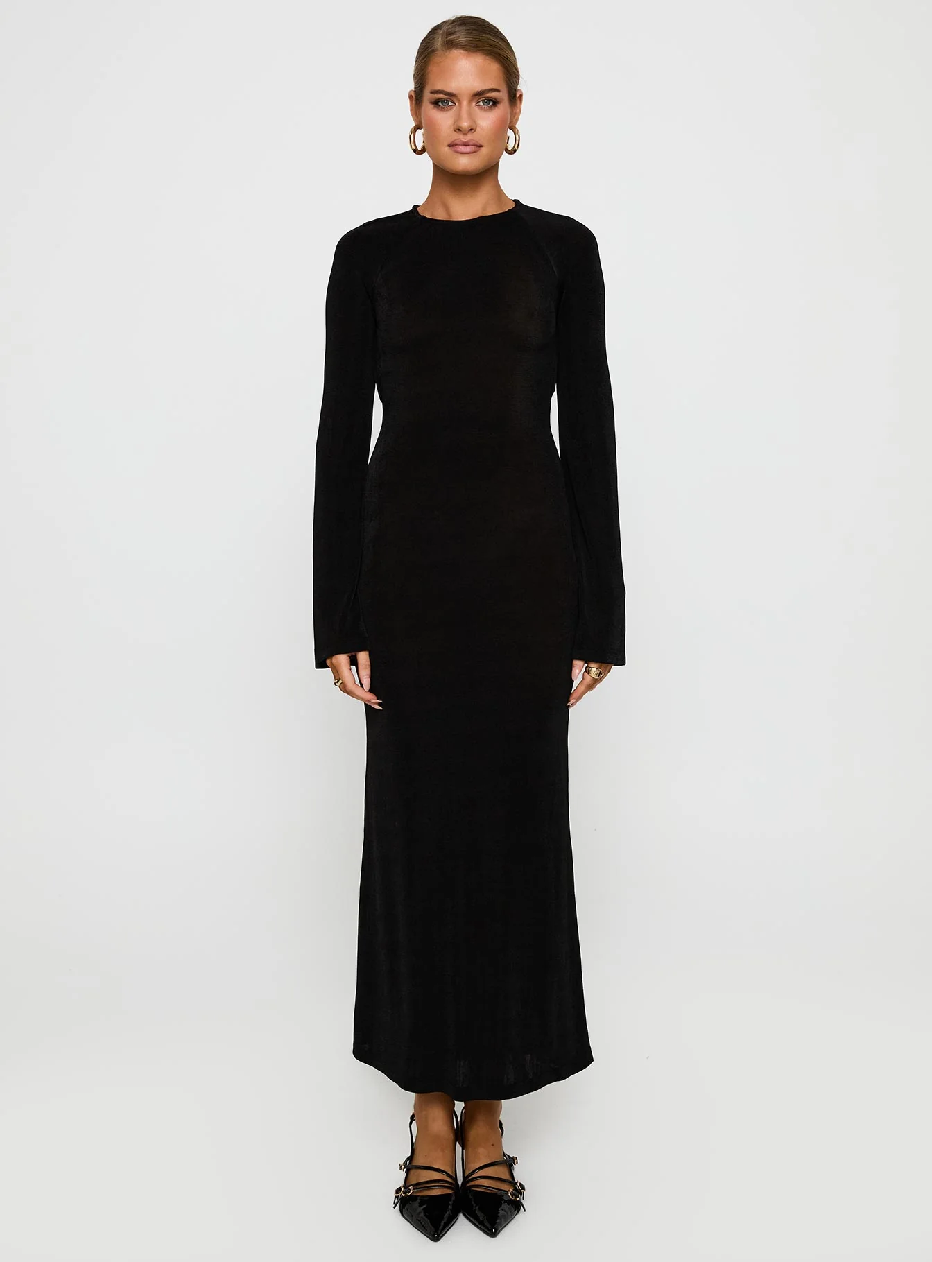 Amersham Long Sleeve Maxi Dress Black - Image 11