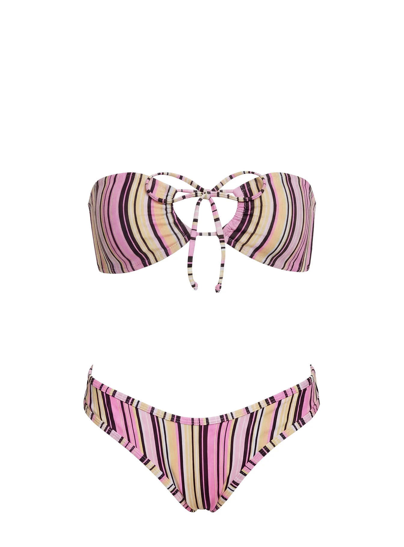 Amiri Contrast High Side Bikini Bottoms Pink / Yellow Stripe - Image 6