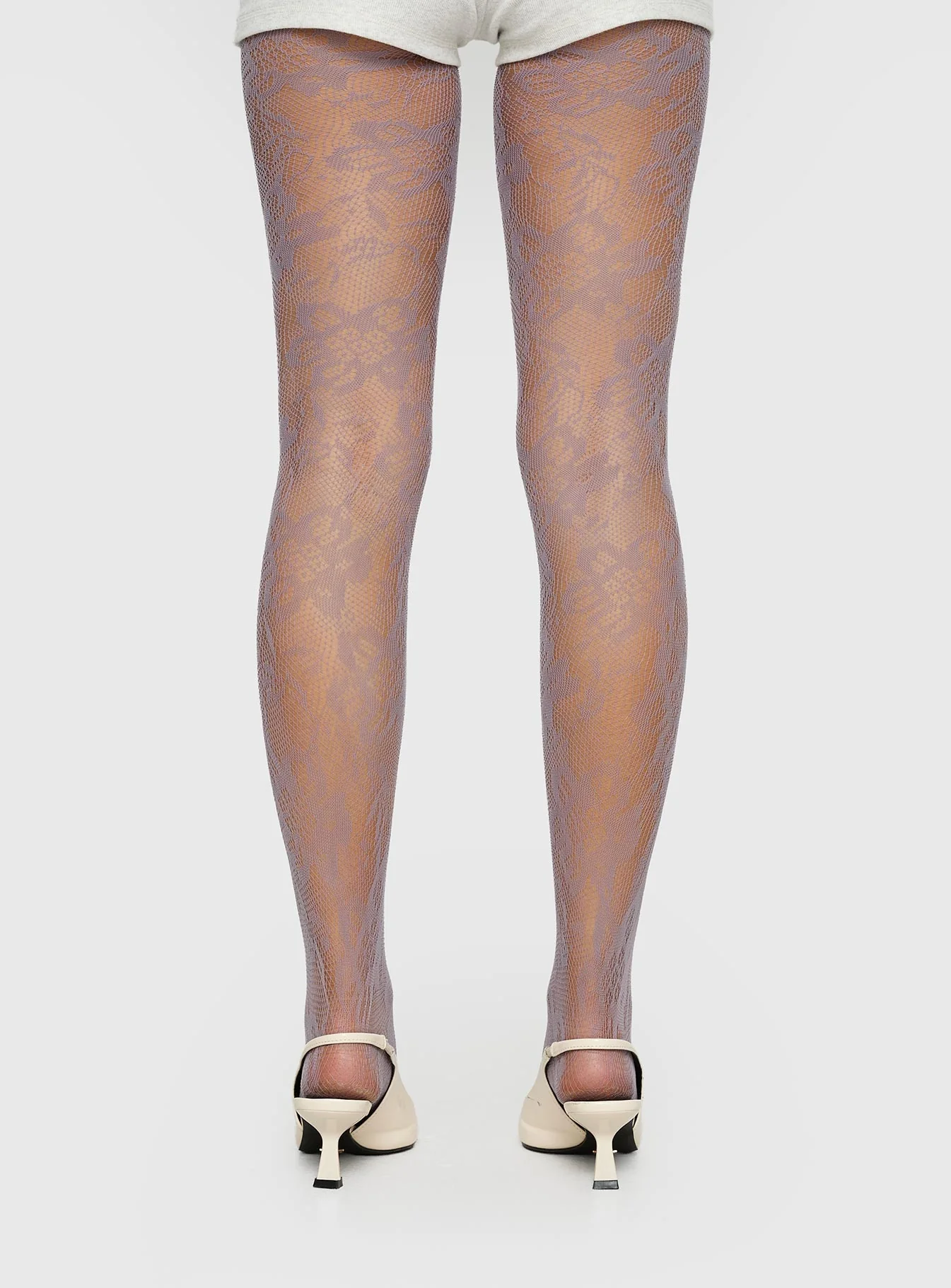 Ammelia Sheer Lace Tights Grey - Image 4