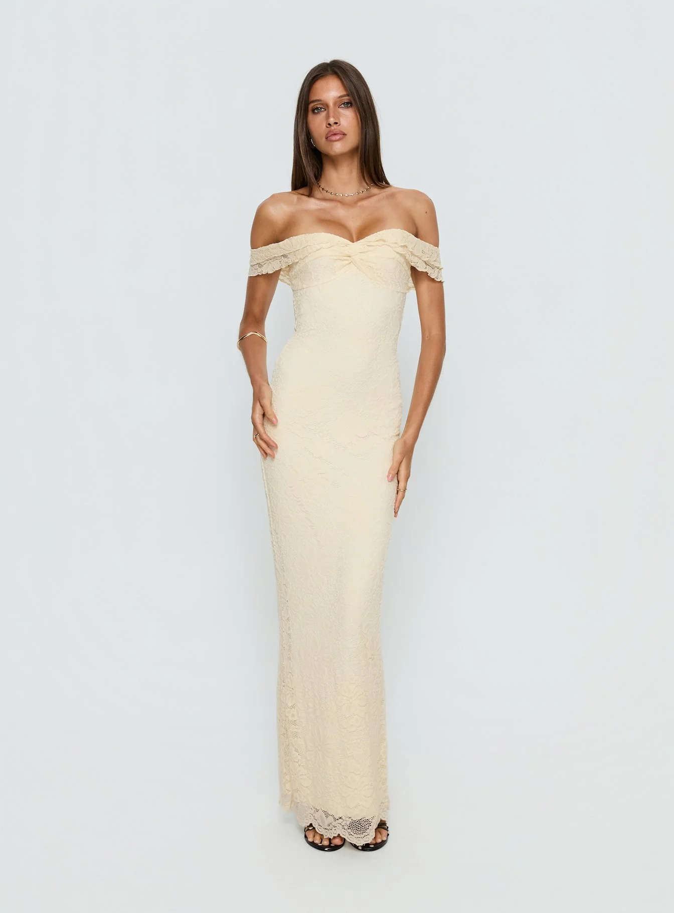 Anabeila Strapless Maxi Dress Lemon - Image 2