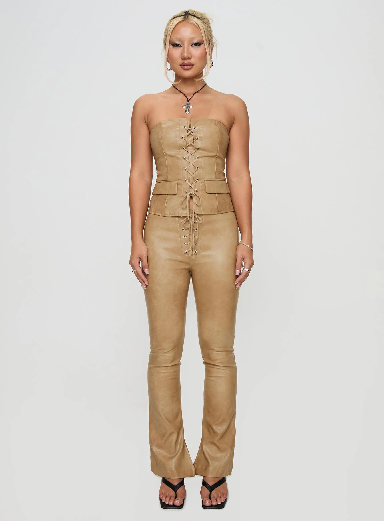 Anaheim Strapless Top Beige - Image 6