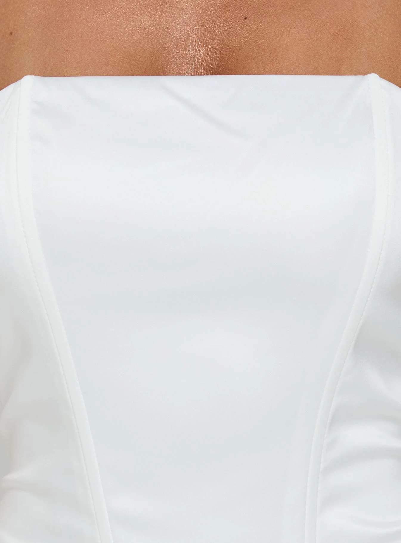 Annibella Strapless Drape Mini Dress White - Image 7