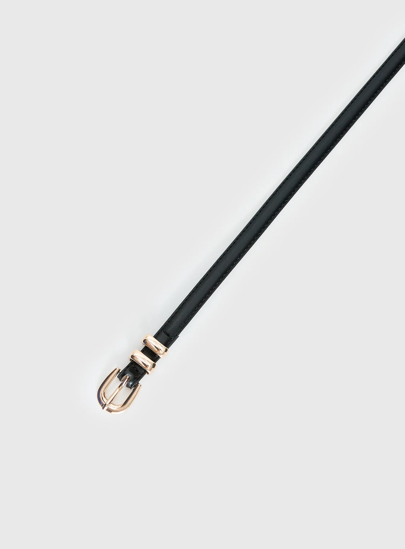 Antilles Faux Leather Micro Belt Black / Gold - Image 3