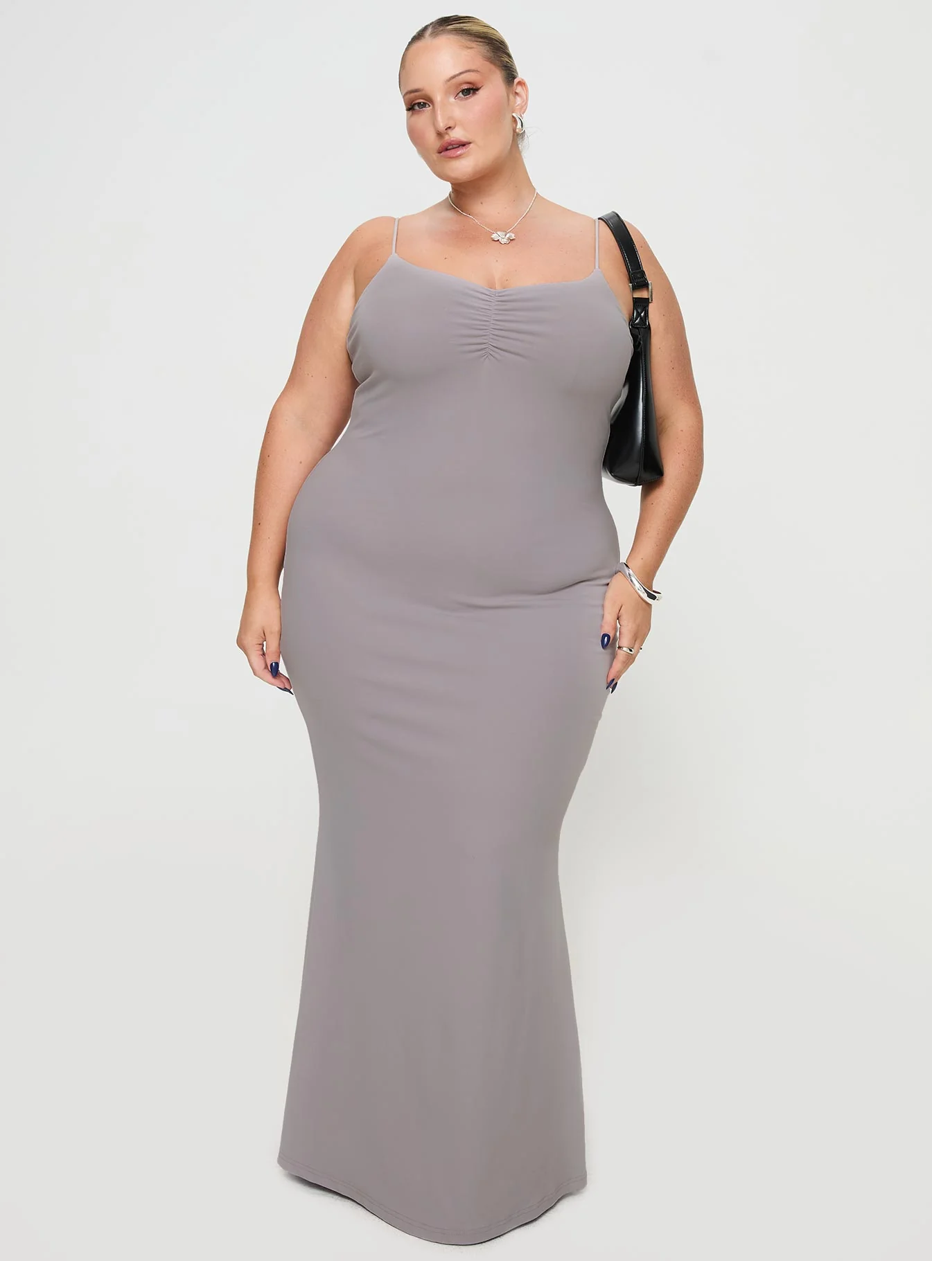 Arabellia Maxi Dress Grey Curve - Image 2