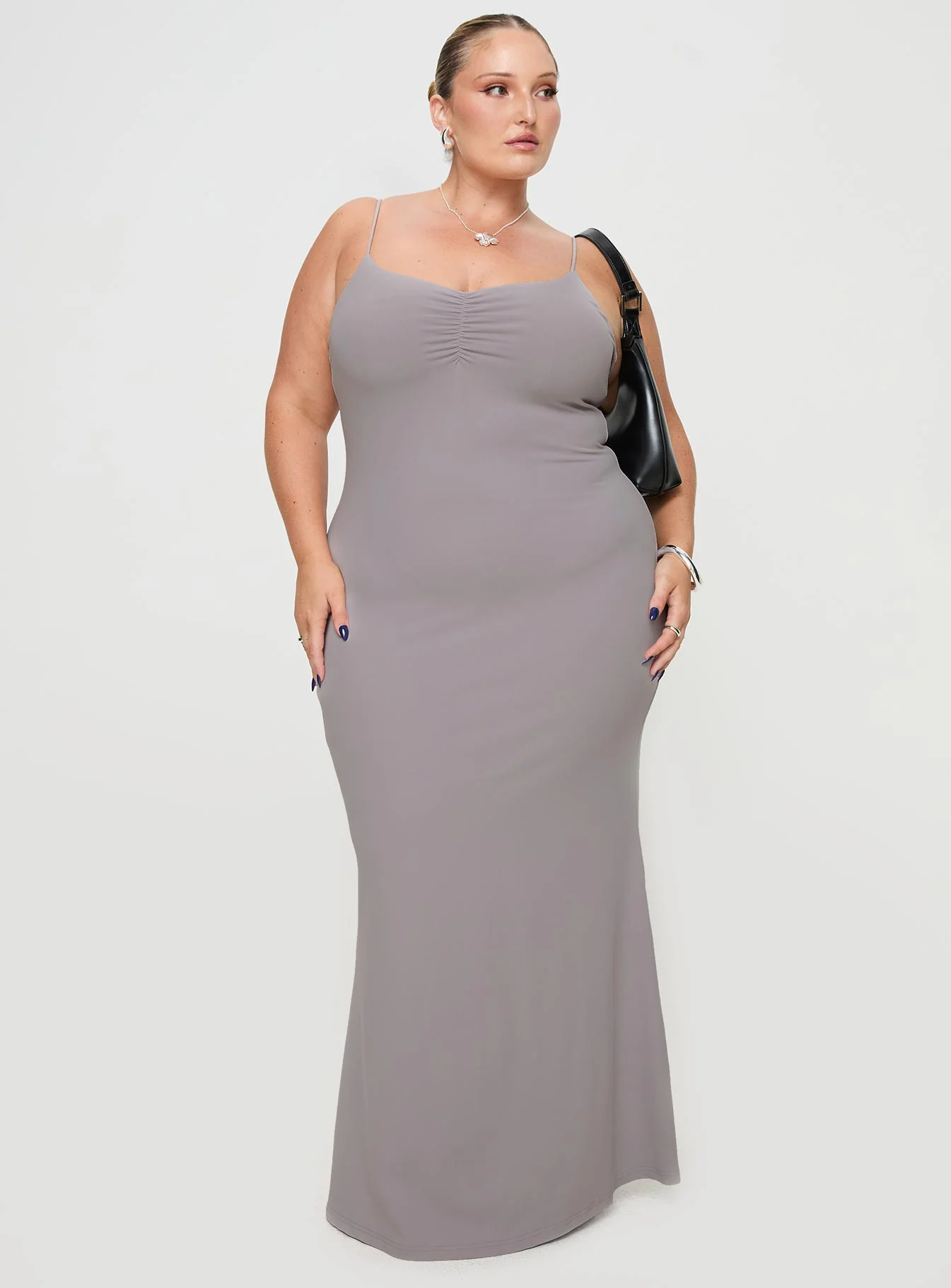 Arabellia Maxi Dress Grey Curve - Image 3