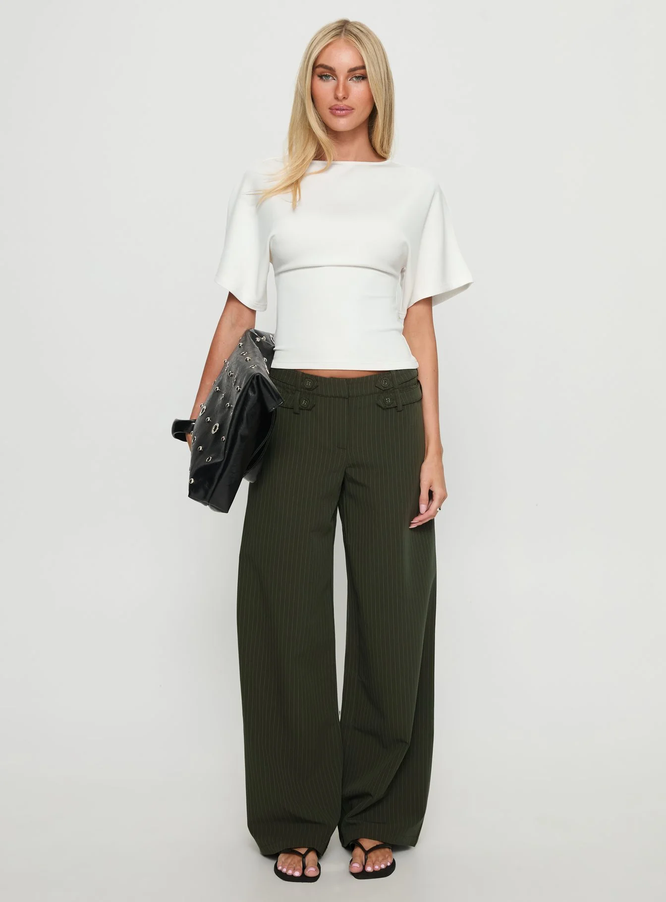Arazia Cinched Short Sleeve Top White - Image 7