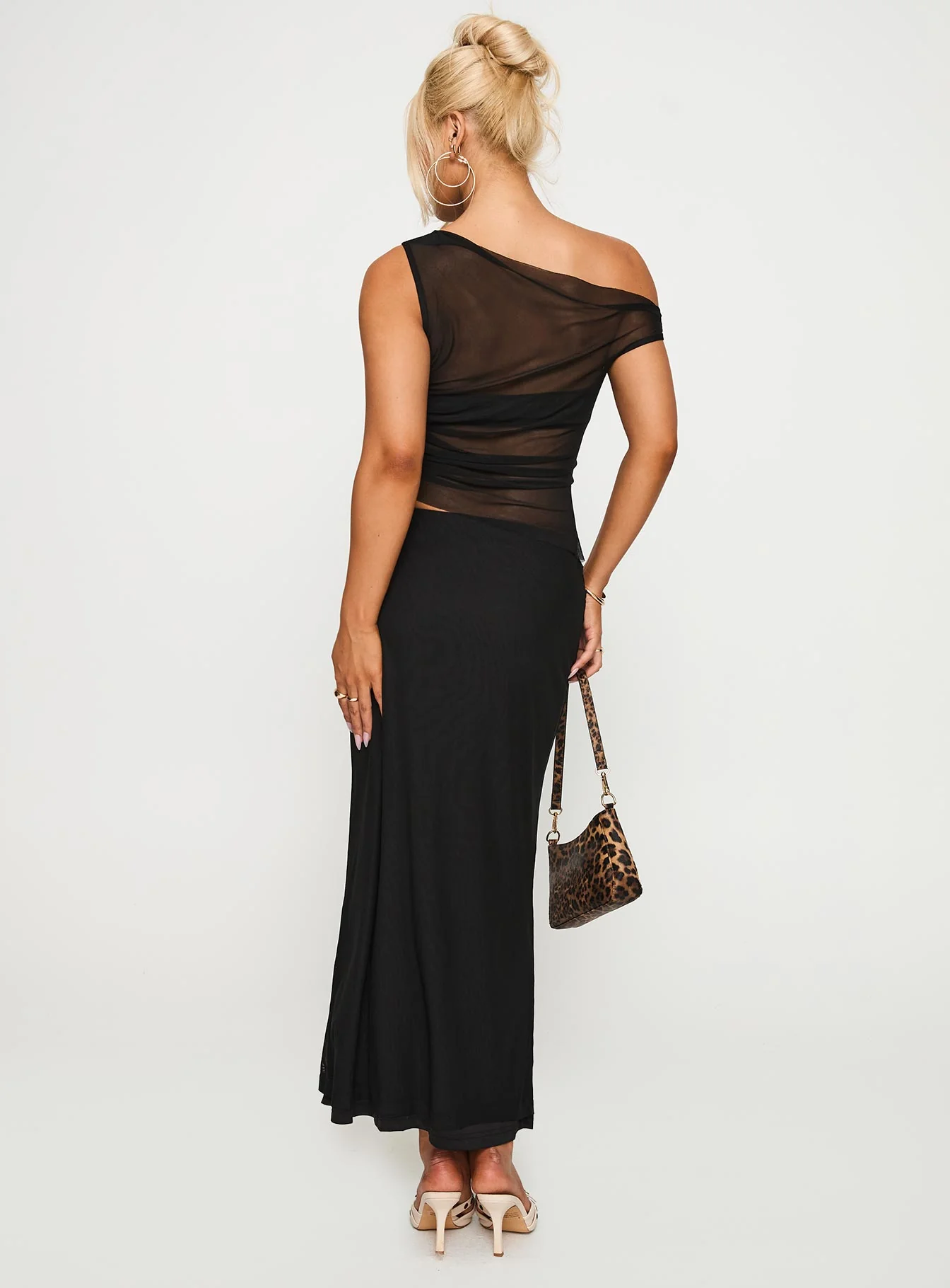 Aristocrat One Shoulder Mesh Set Black - Image 5