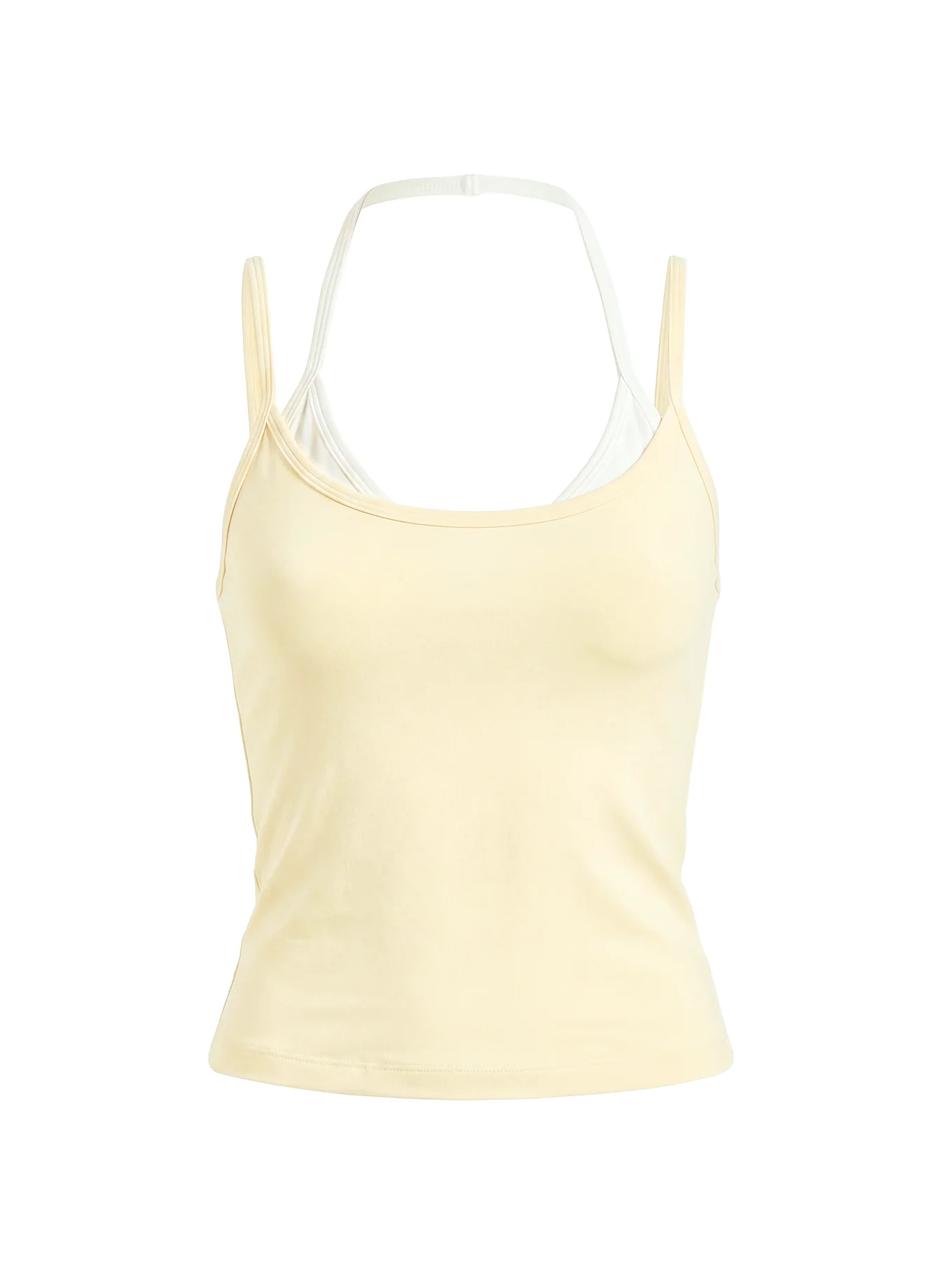Ascend Layered Halter Tank Top Yellow / White - Image 12