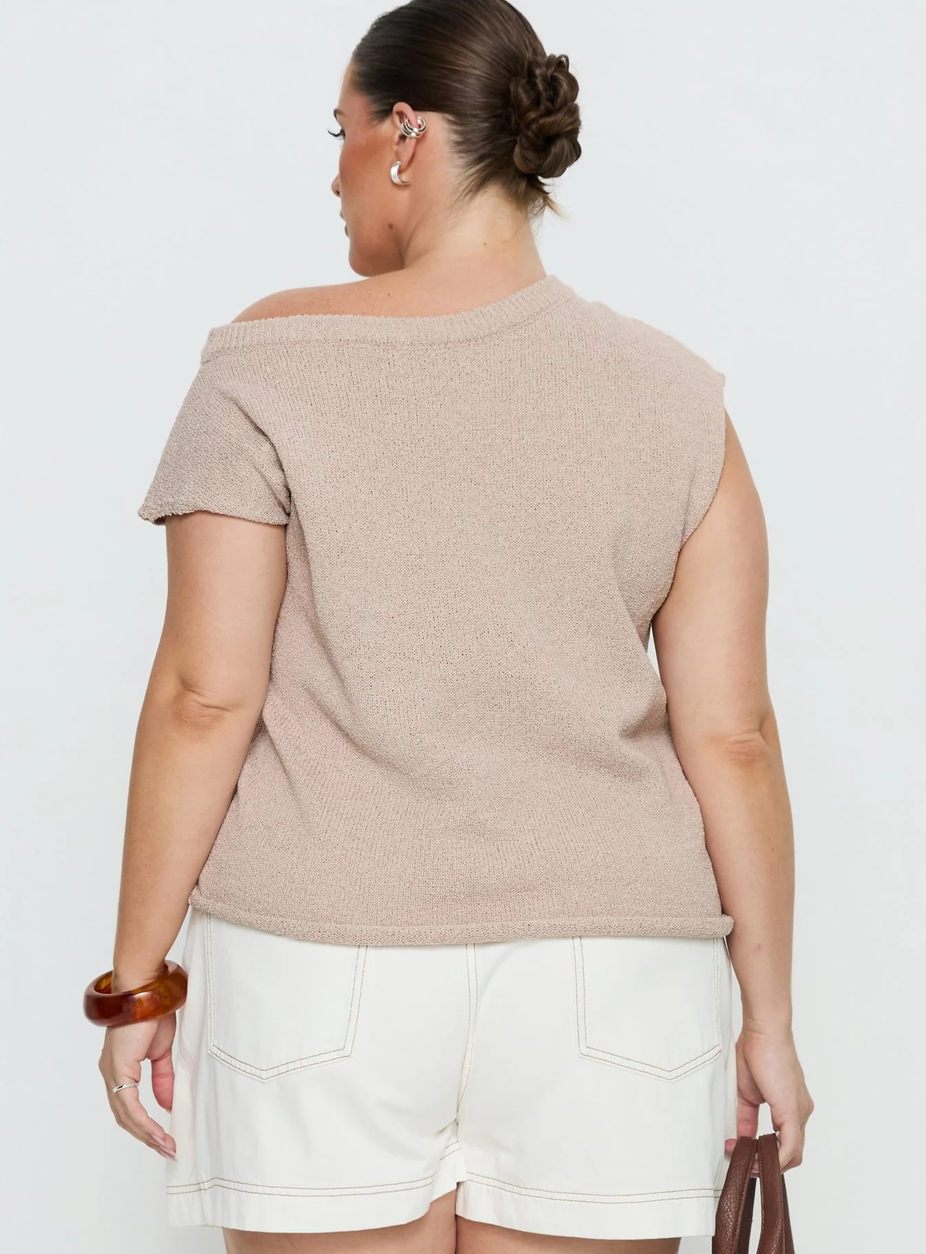 Ashfield Off Shoulder Top Oat Curve - Image 5
