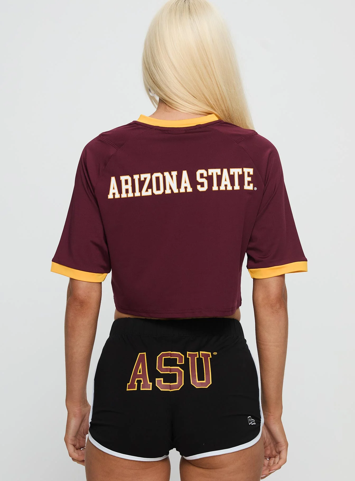 ASU Cropped Soccer Jersey Tee Maroon - Image 4