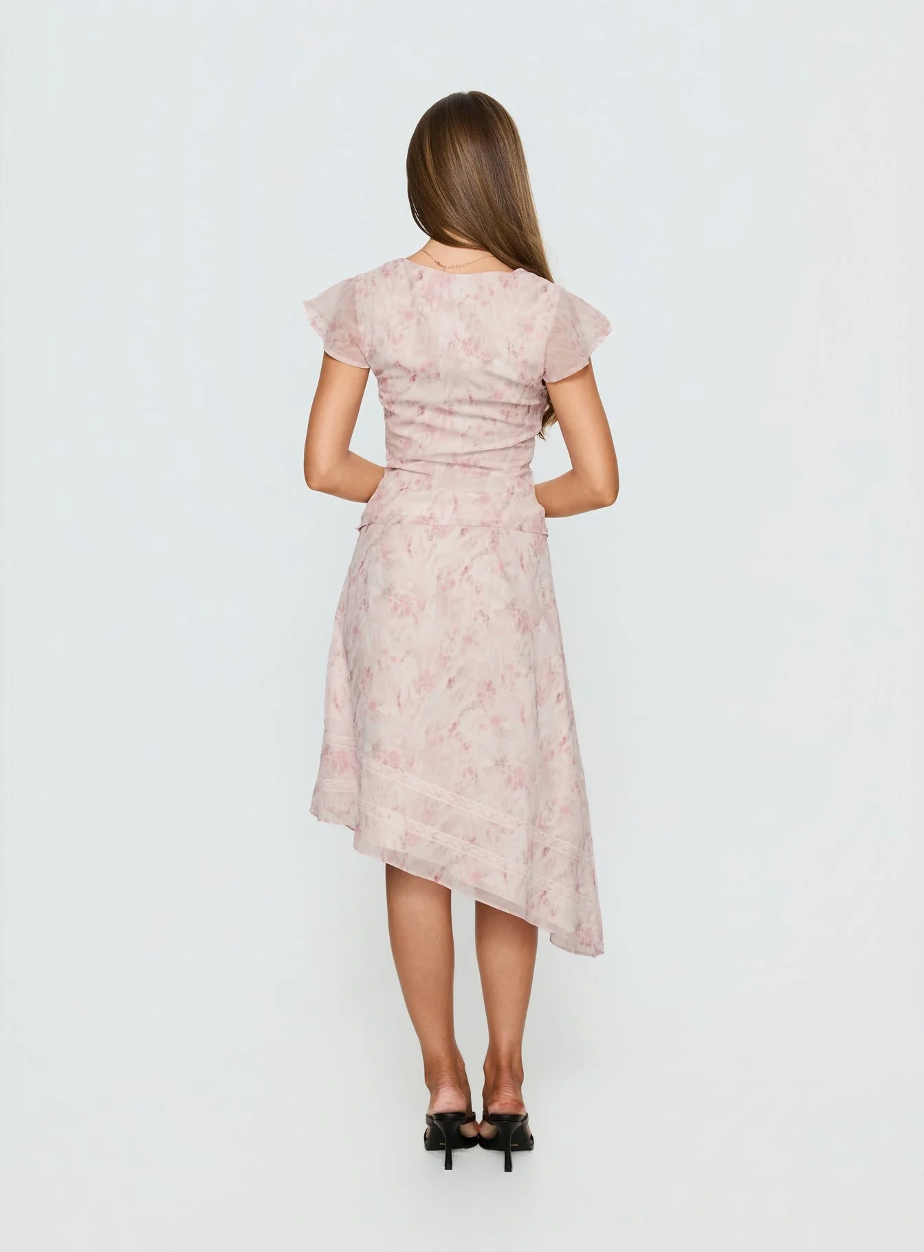 Avaline Asymmetrical Midi Skirt Pink - Image 5