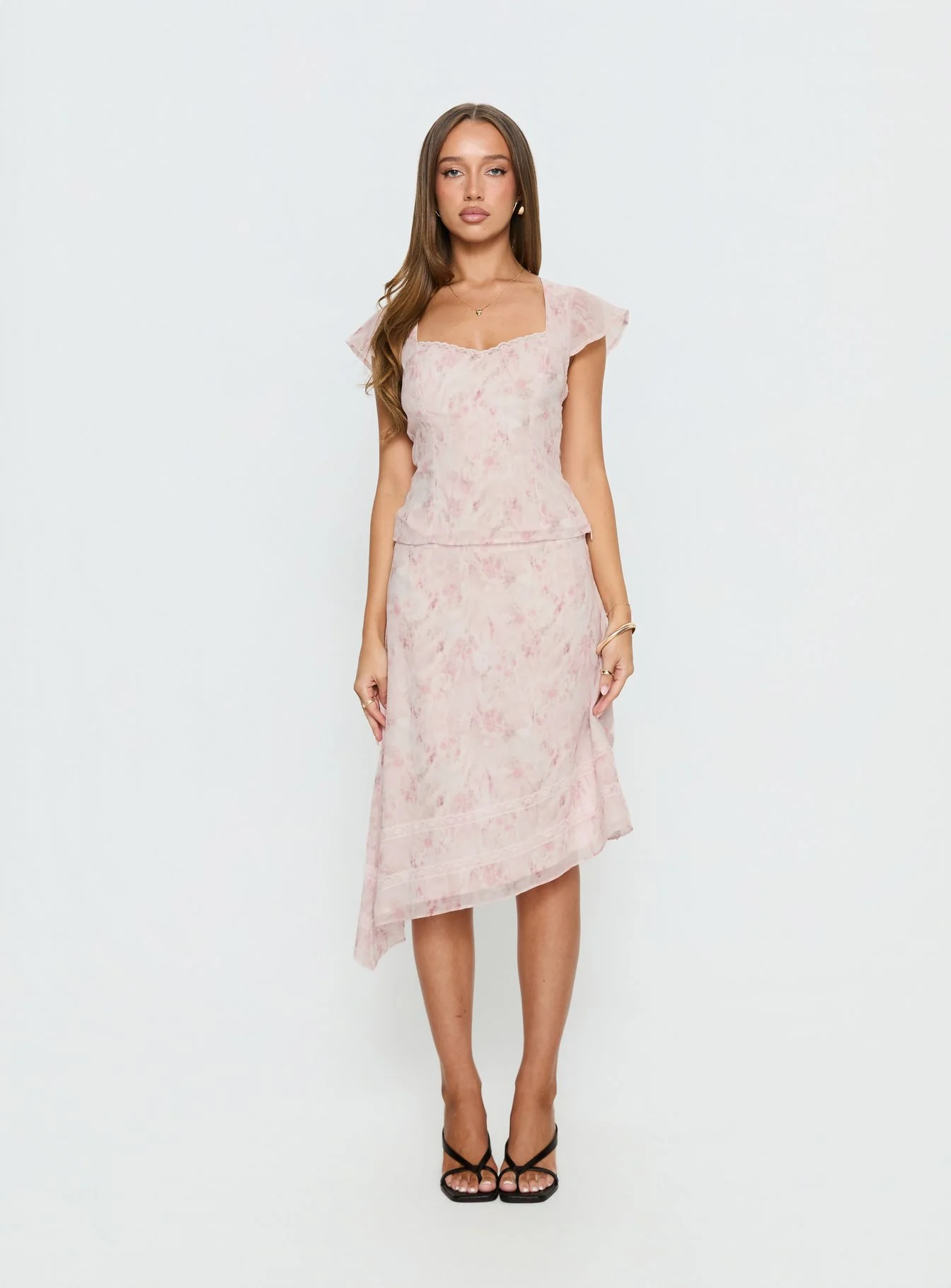 Avaline Asymmetrical Midi Skirt Pink - Image 8