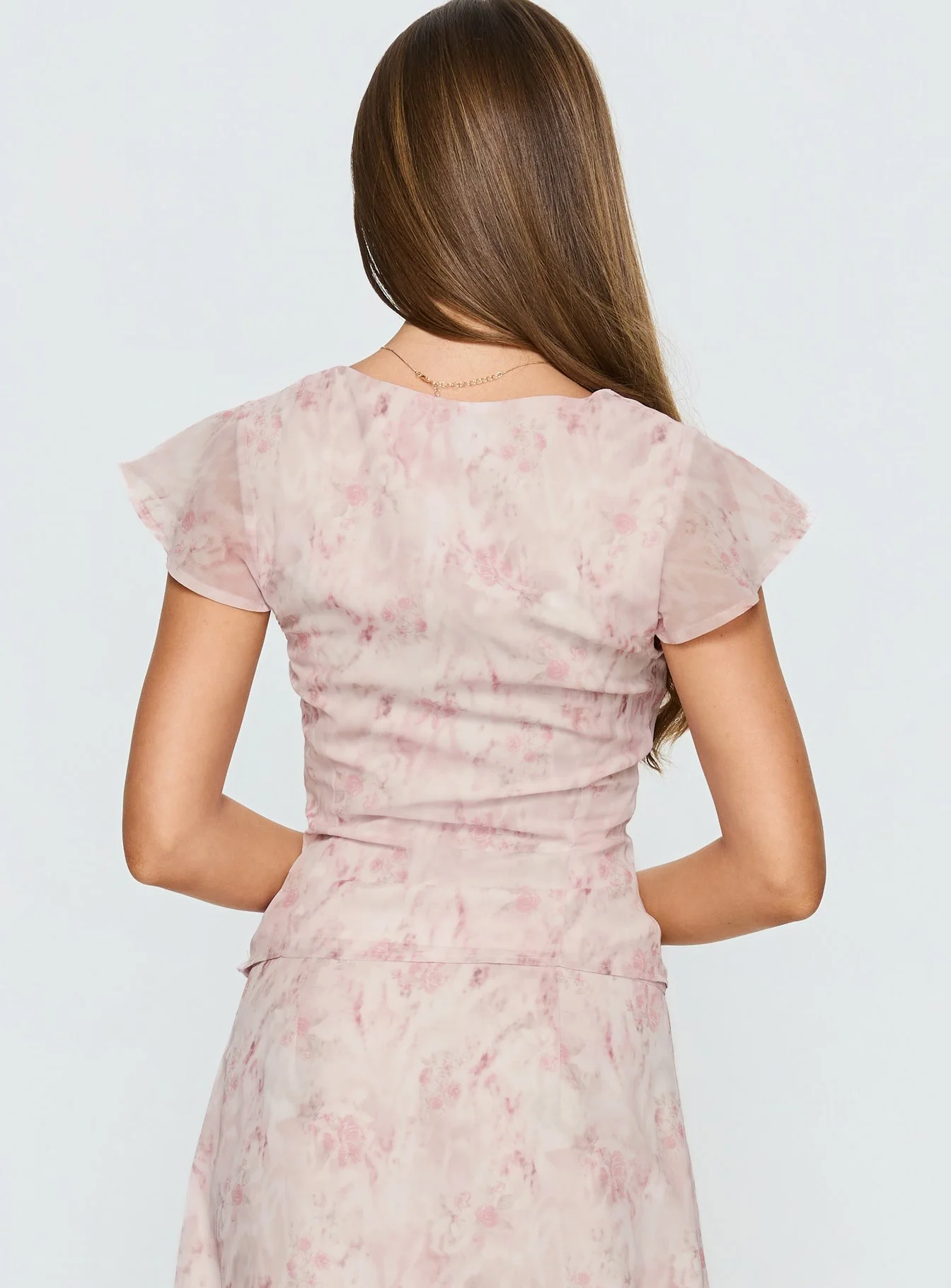 Avaline Lace Trim Blouse Top Pink - Image 5