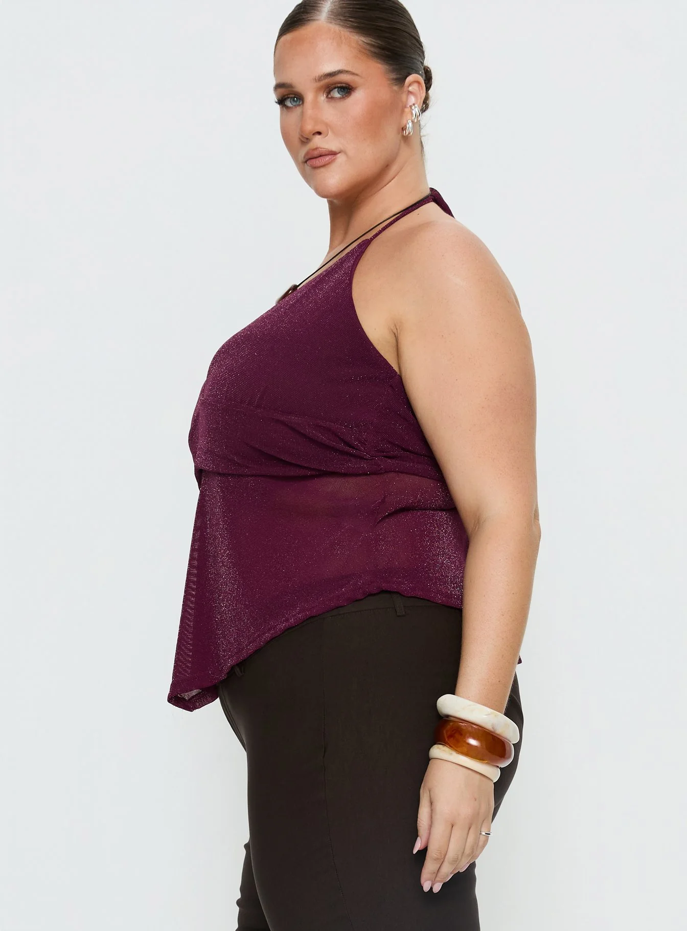 Averee Halter Top Plum Sparkle Curve - Image 4