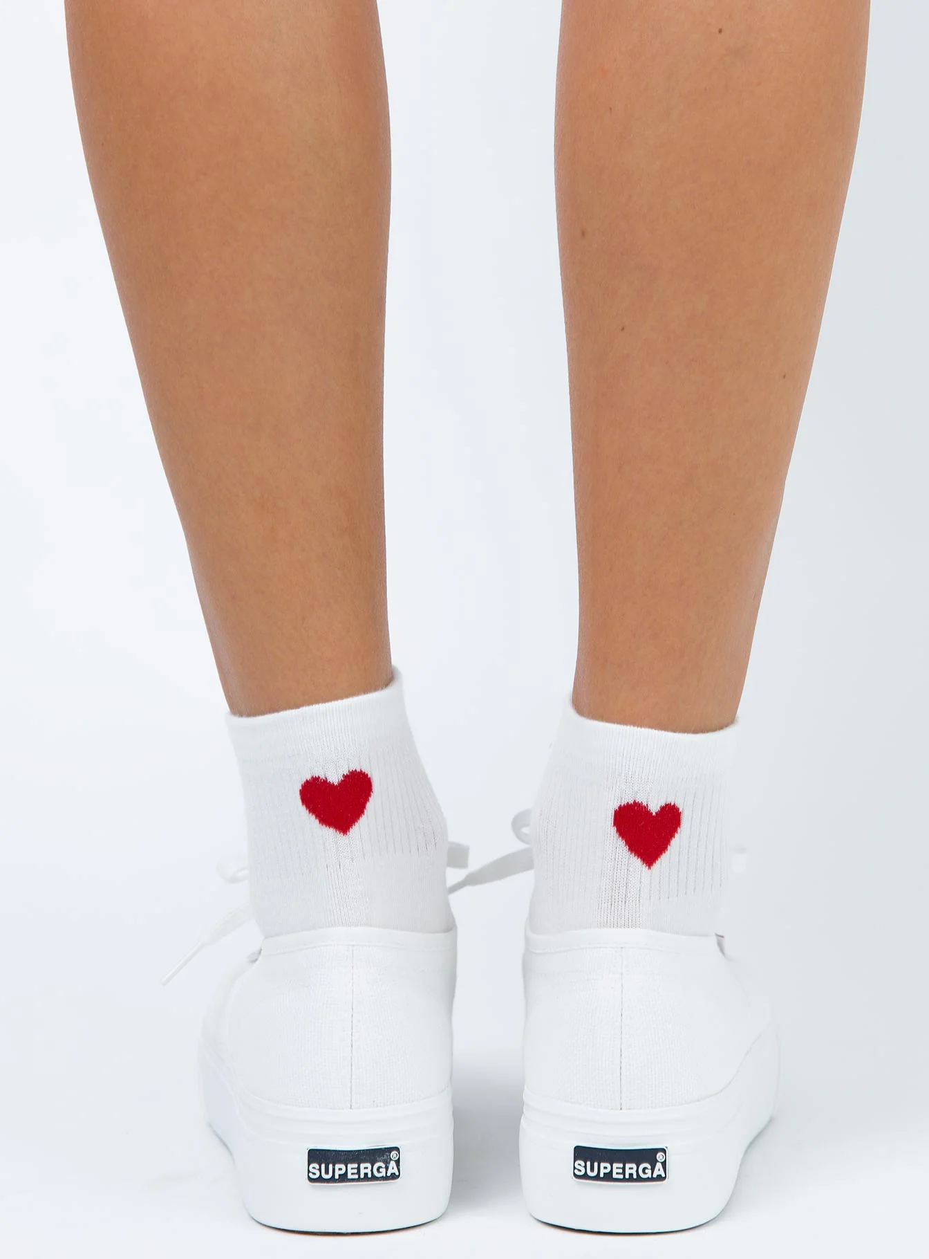 Ayla Heart Socks White - Image 4