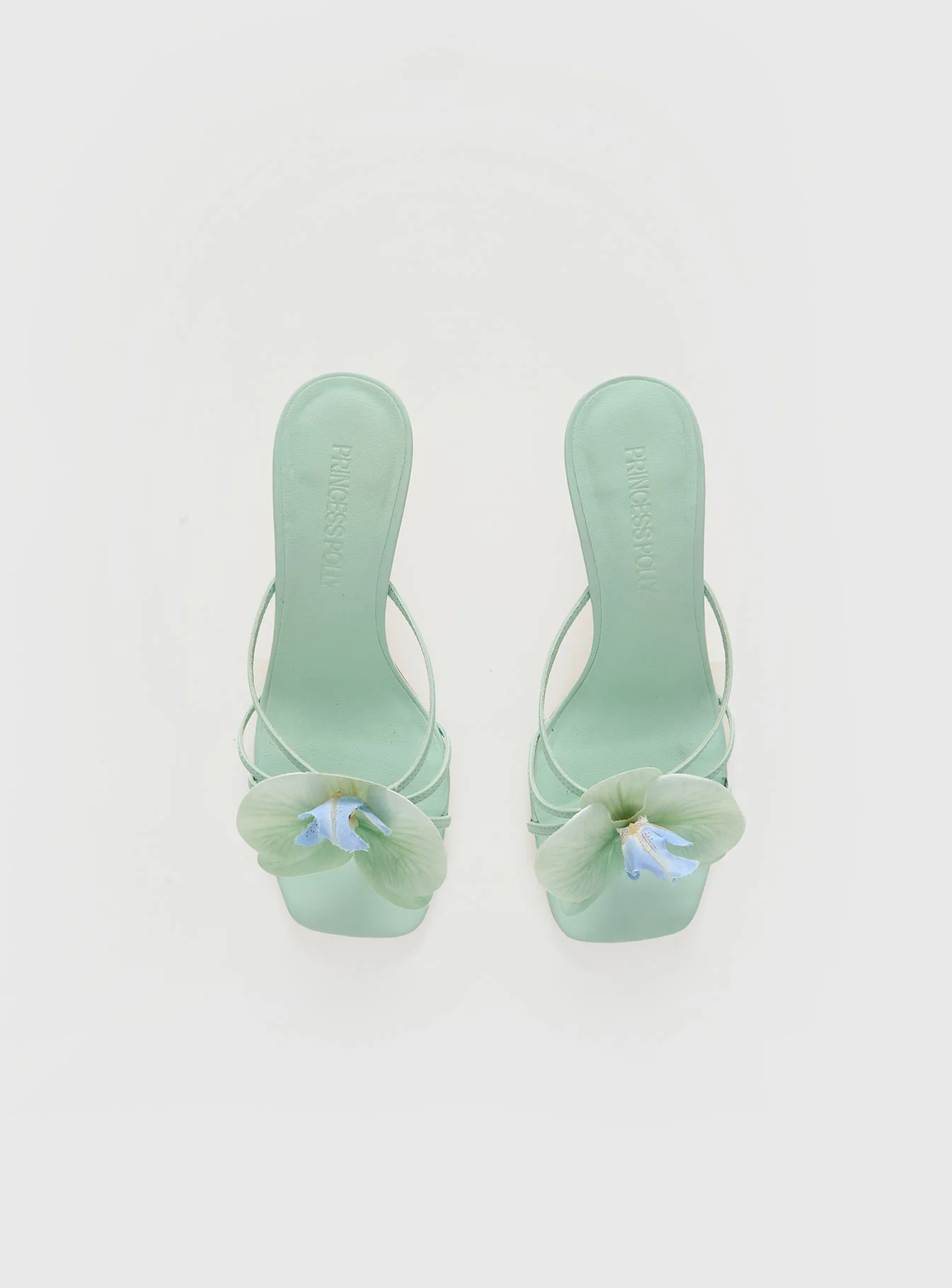 Azira Flower Detail Heels Blue - Image 5