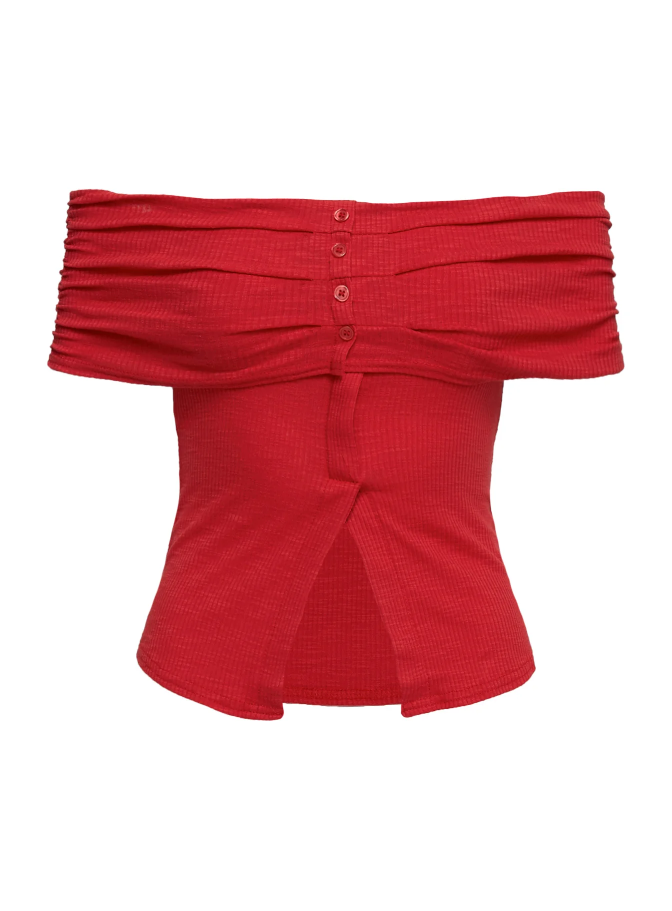 Azusa Off The Shoulder Top Red - Image 5