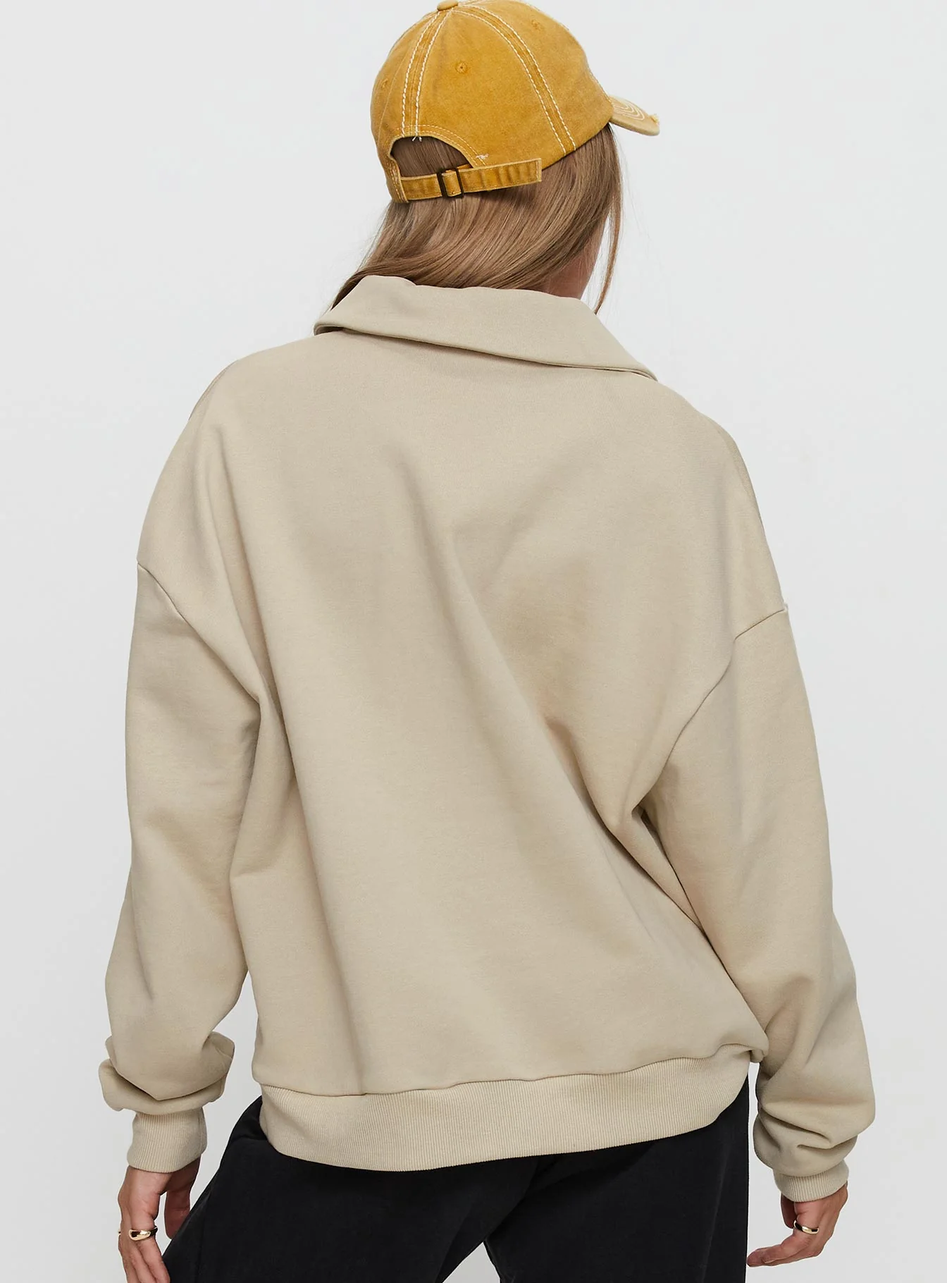 Back Around Collared Fleece Jumper Oat - Image 4