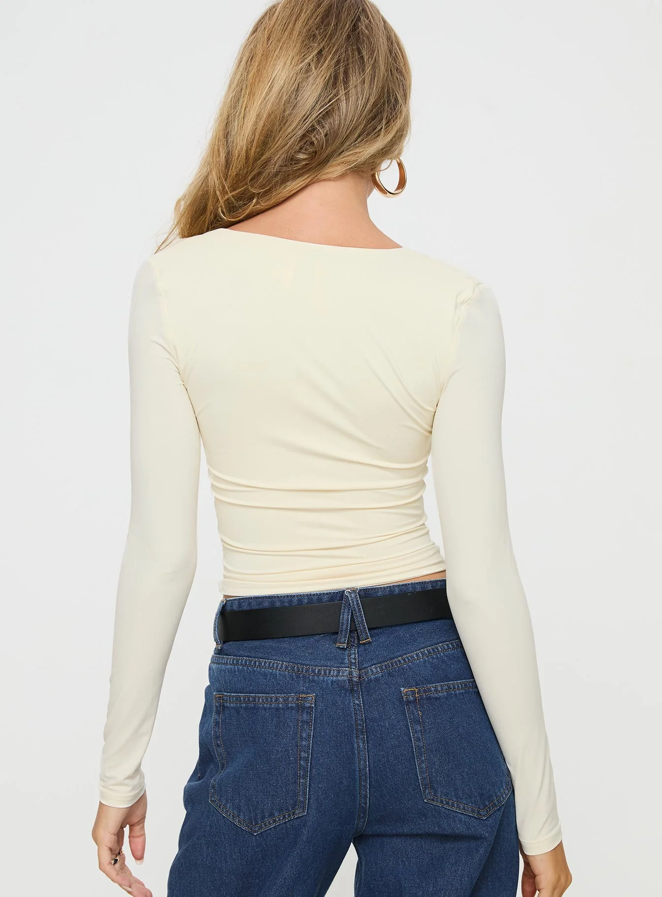 Back In Time Long Sleeve Top Cream - Image 5
