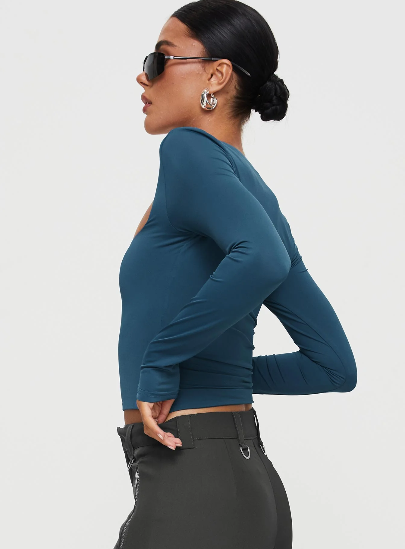 Back In Time Long Sleeve Top Navy - Image 3