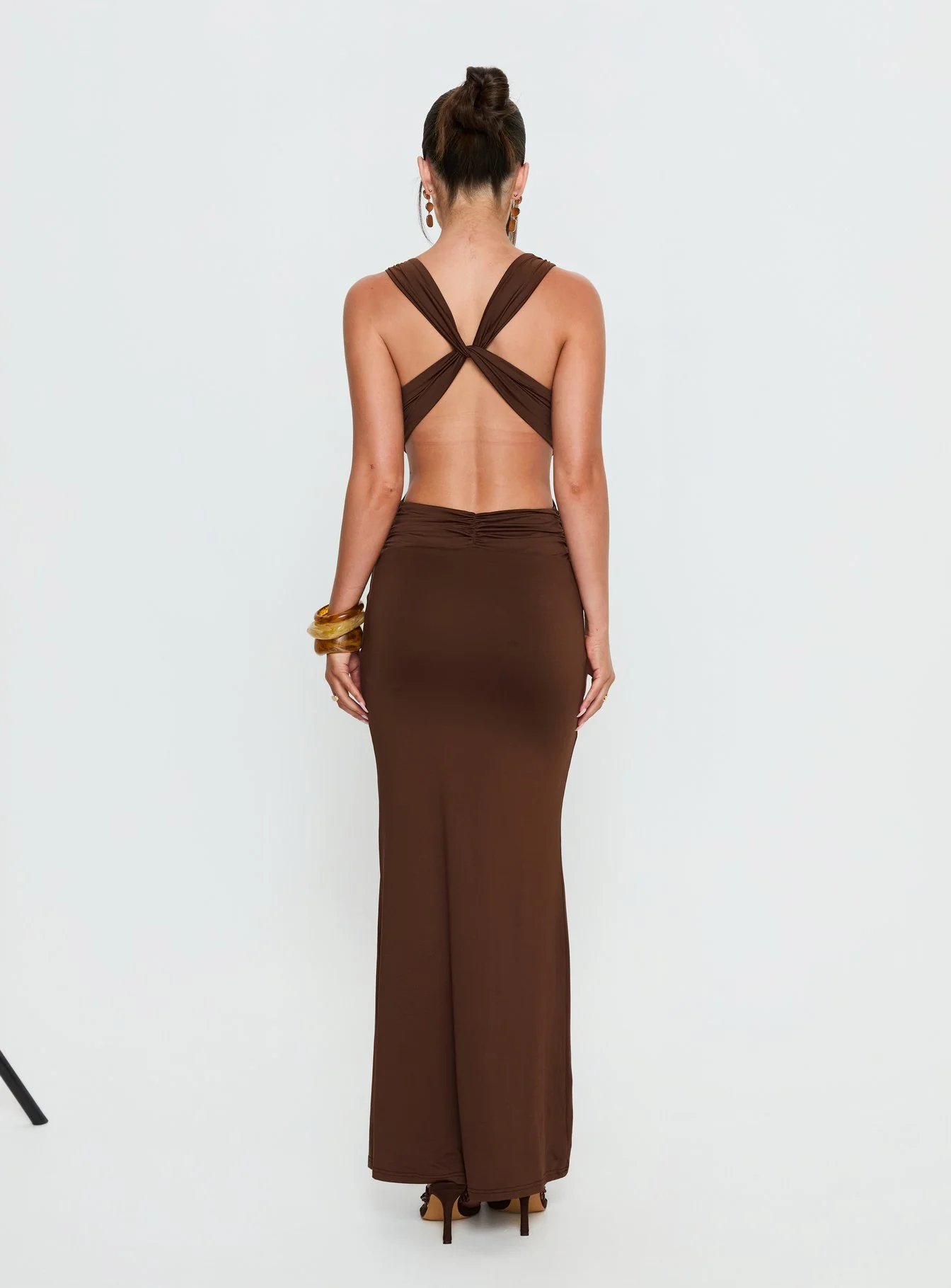 Bambia Maxi Dress Dark Brown - Image 4