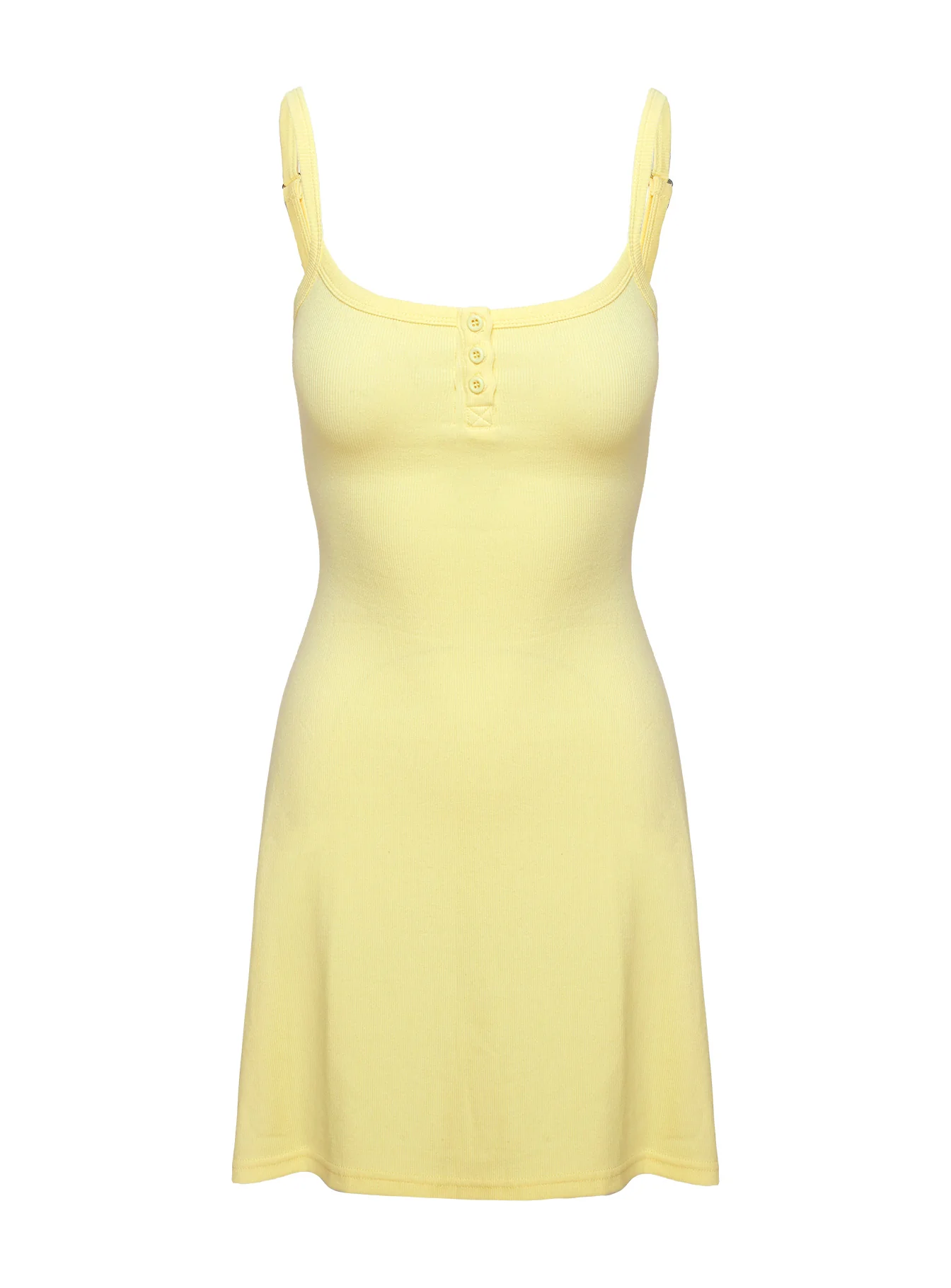 Baseline Rib Mini Dress Yellow - Image 8