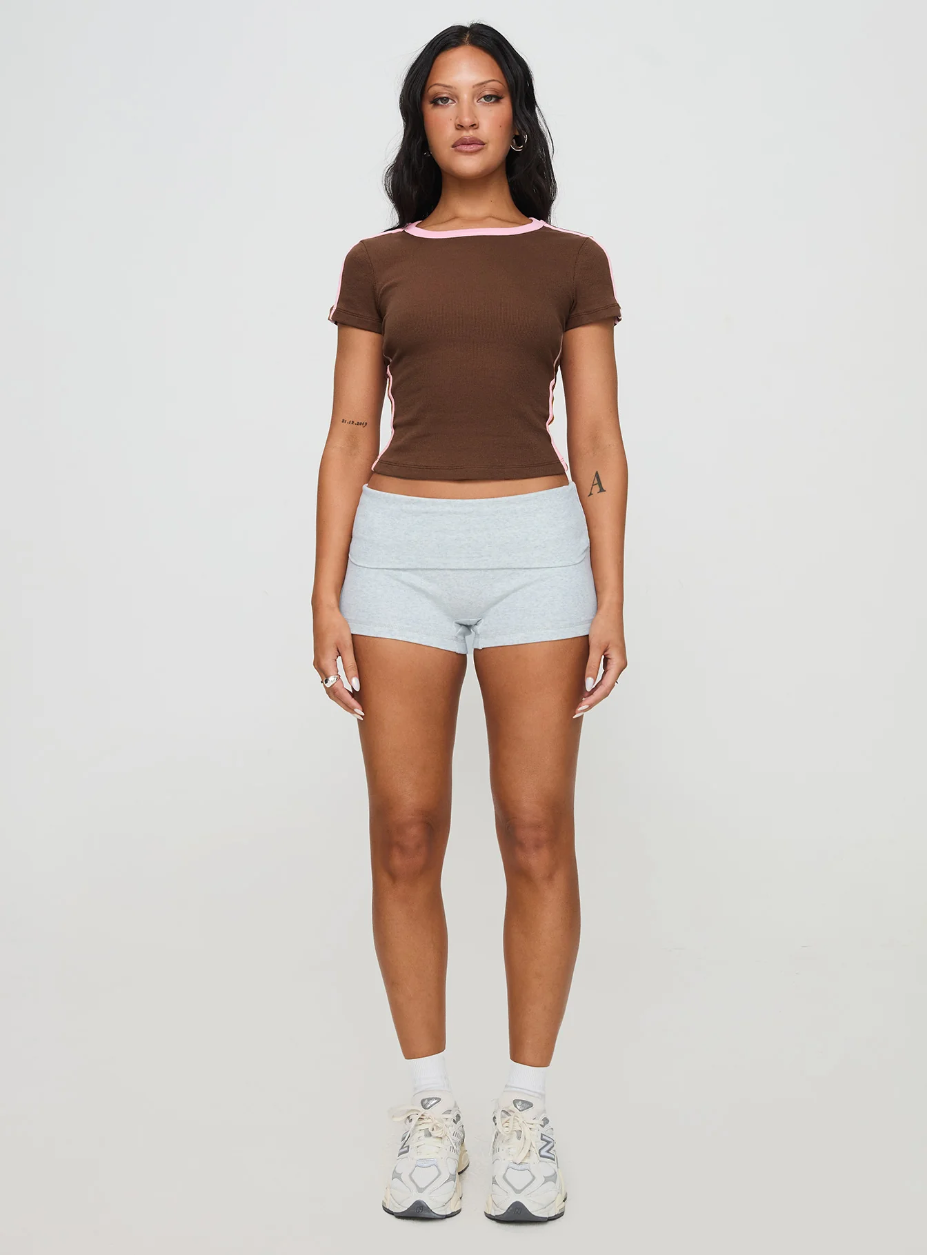 Baseline Scoop Rib Tee Brown / Pink - Image 7