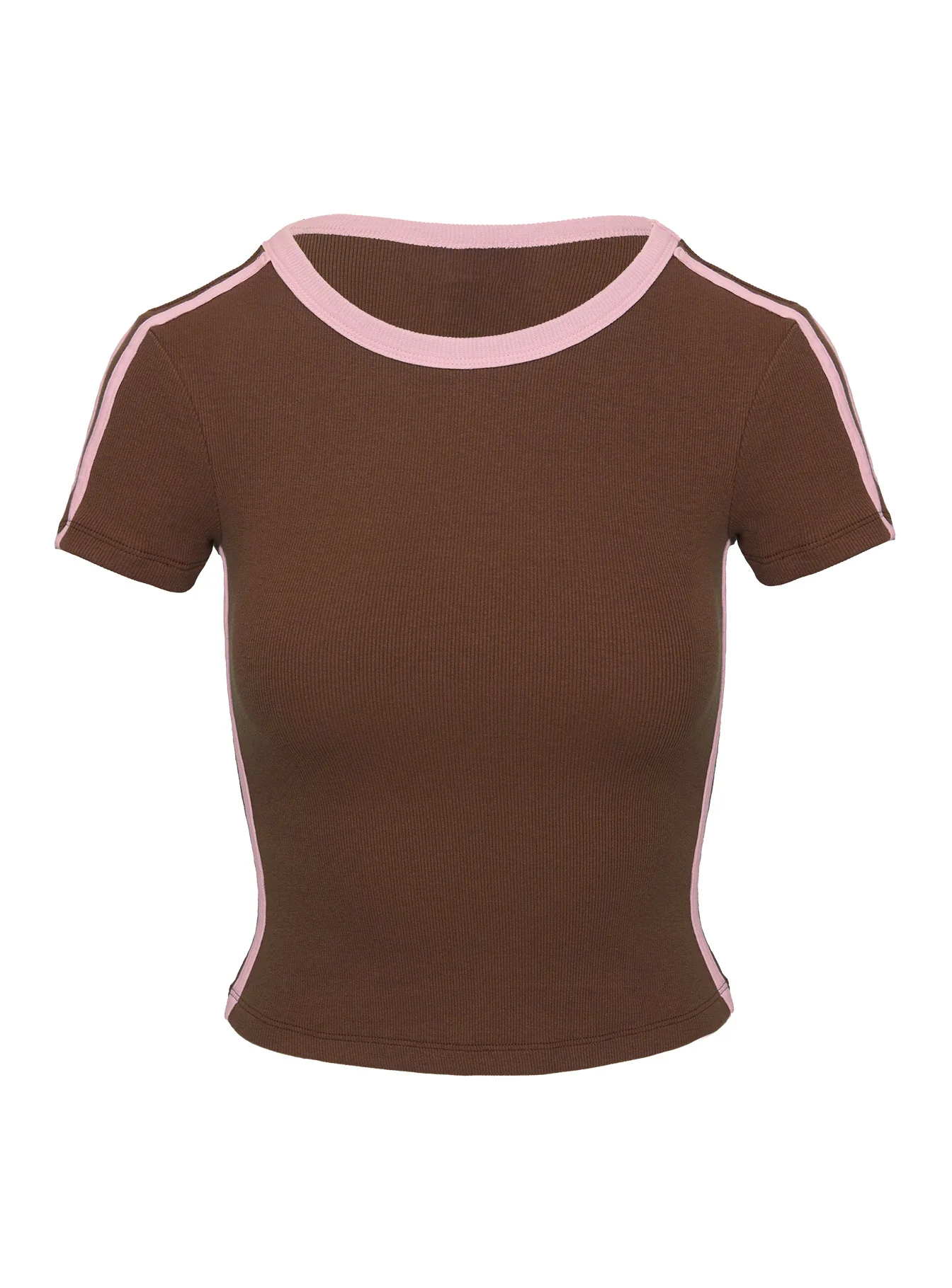 Baseline Scoop Rib Tee Brown / Pink - Image 9