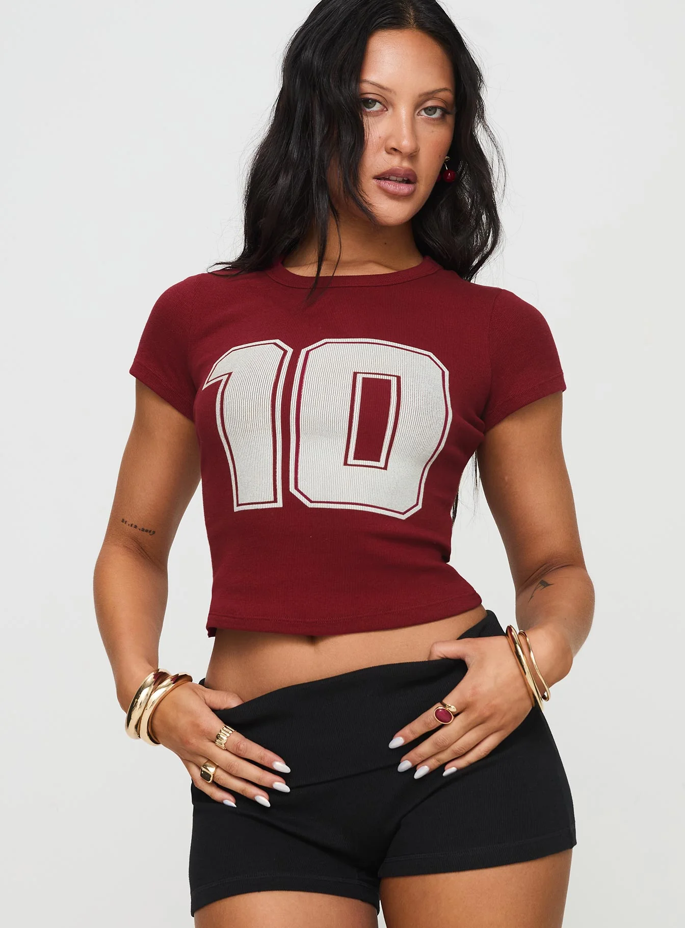 Baseline Rib Tee One Zero Red - Image 2