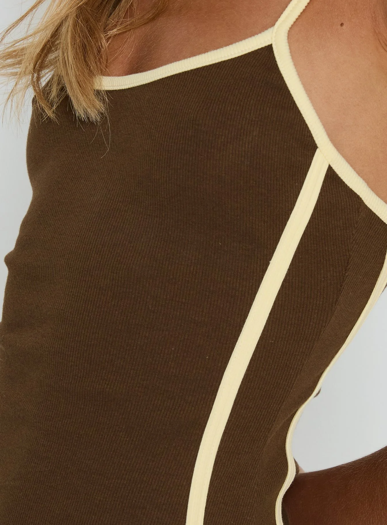 Baseline Scoop Mini Dress Brown / Yellow - Image 6