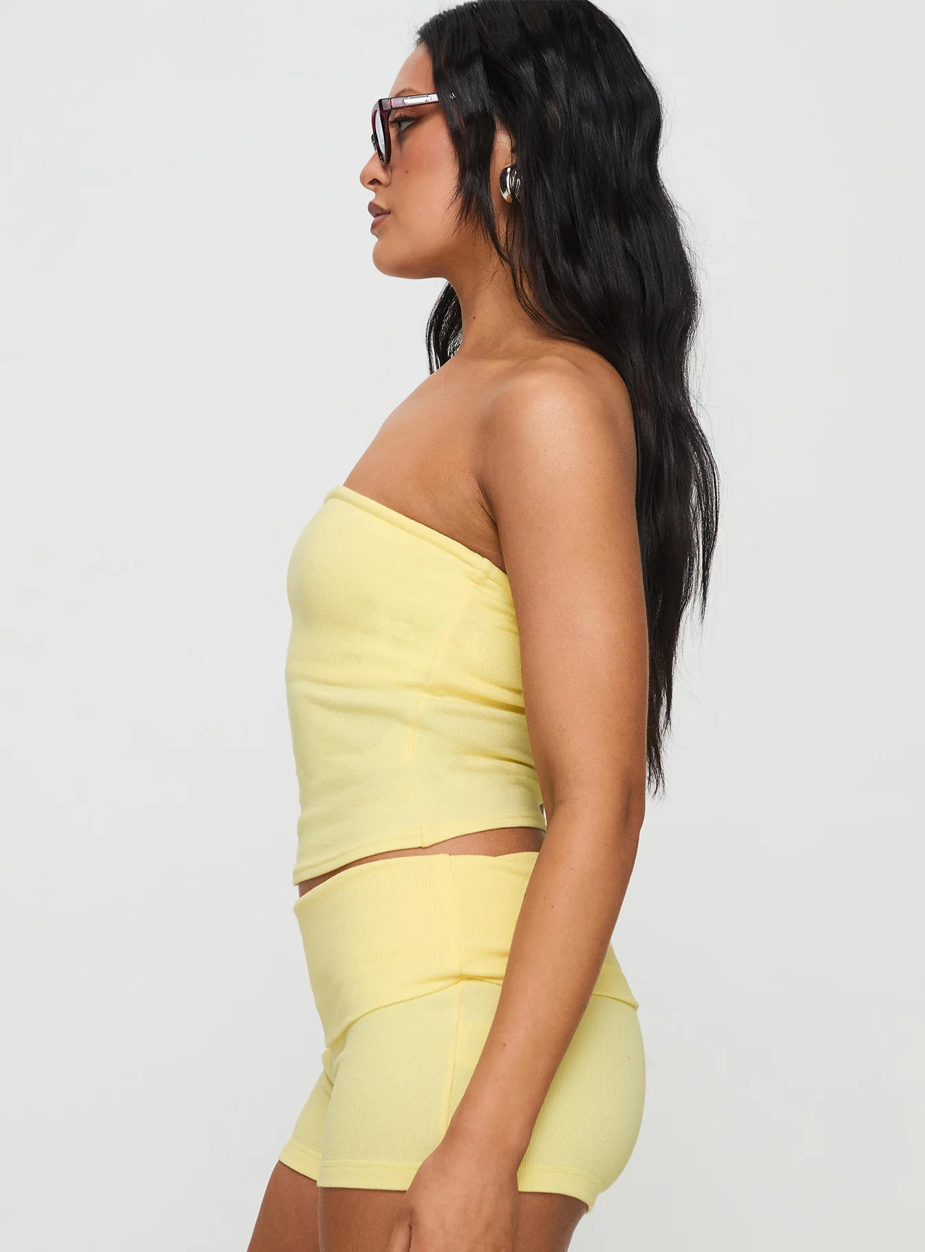 Baseline Strapless Rib Top Yellow - Image 4
