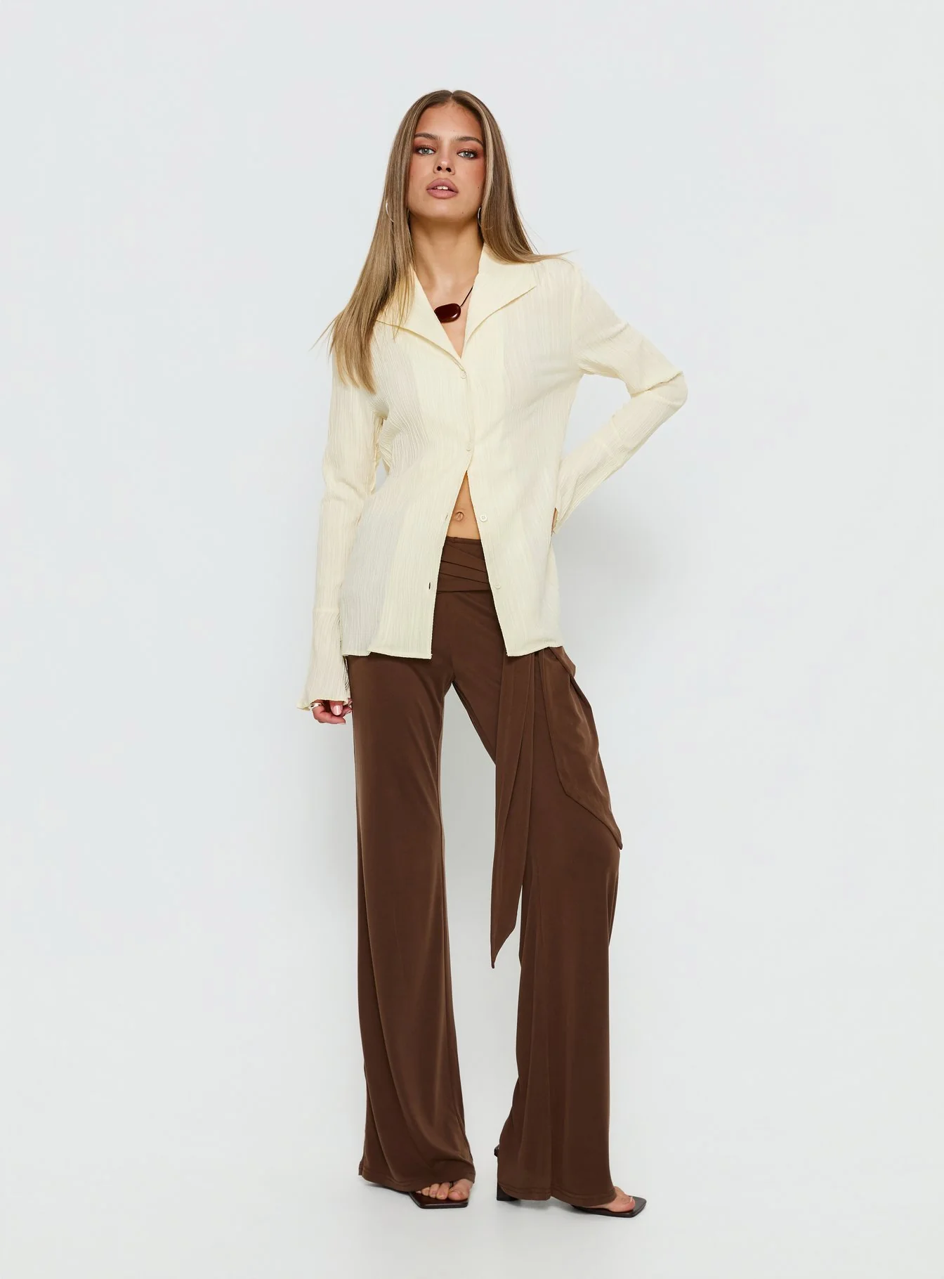 Beatris Long Sleeve Top Cream - Image 3