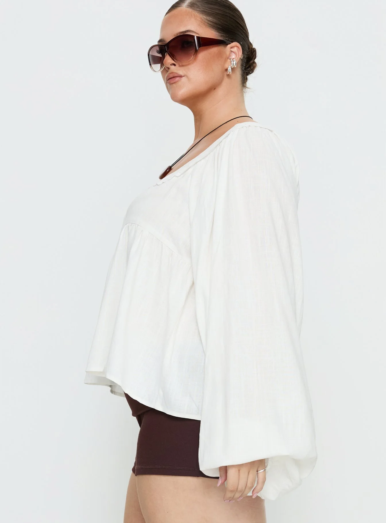 Benjie Long Sleeve Top White Curve - Image 4